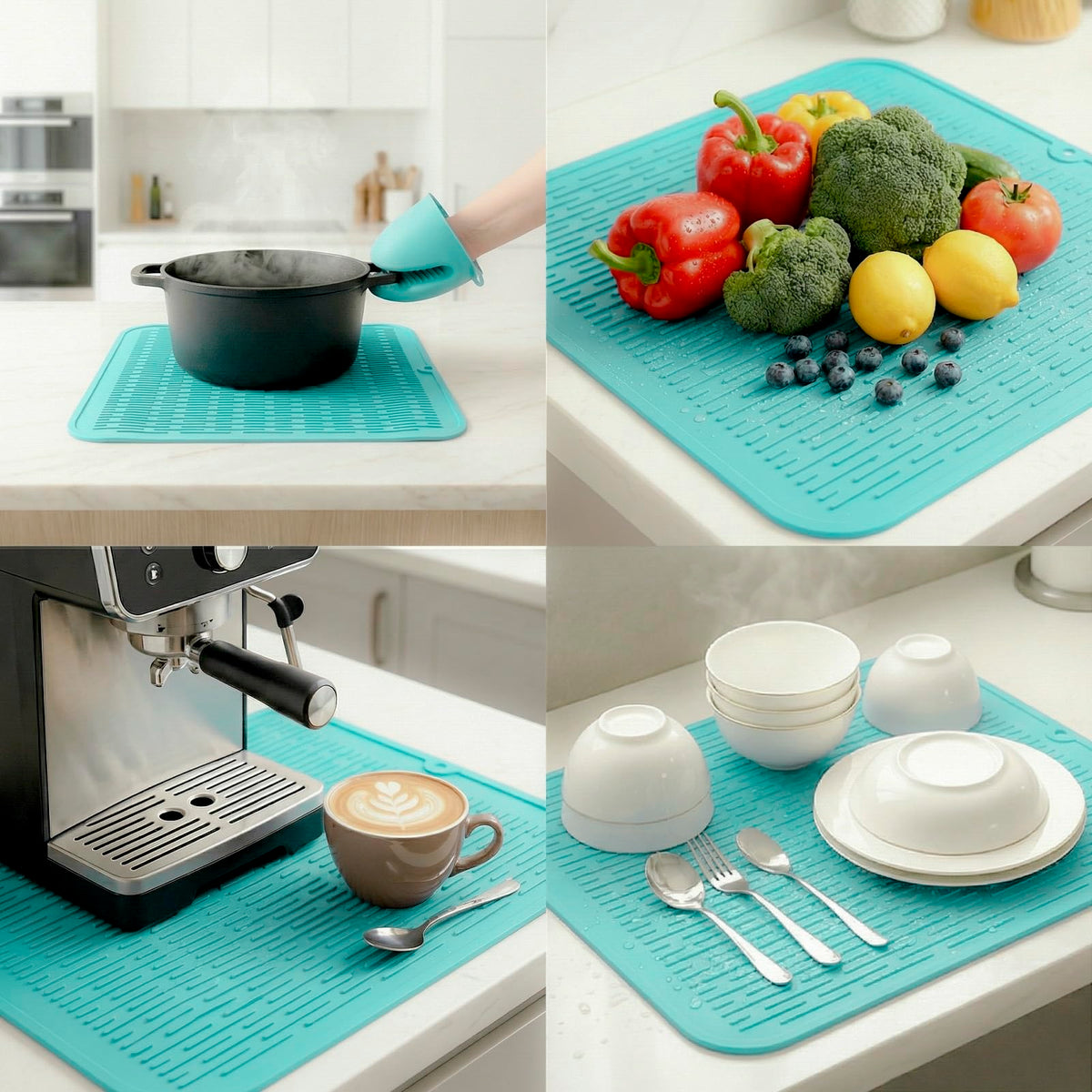 Silicone Dish Drying Mat for Multiple Usage