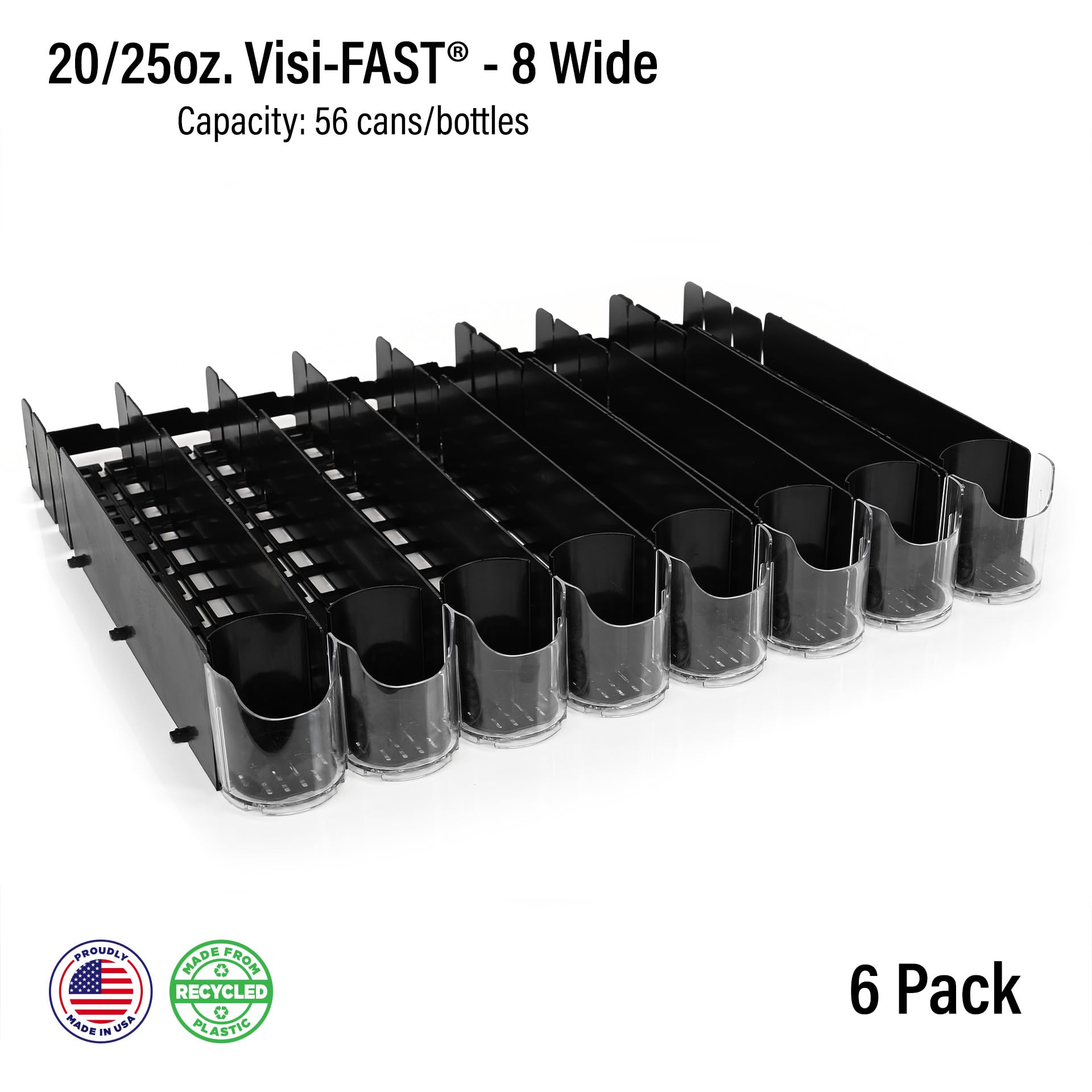 Fridge Organizer & Soda Can Dispenser for Refrigerator (6 Count)
