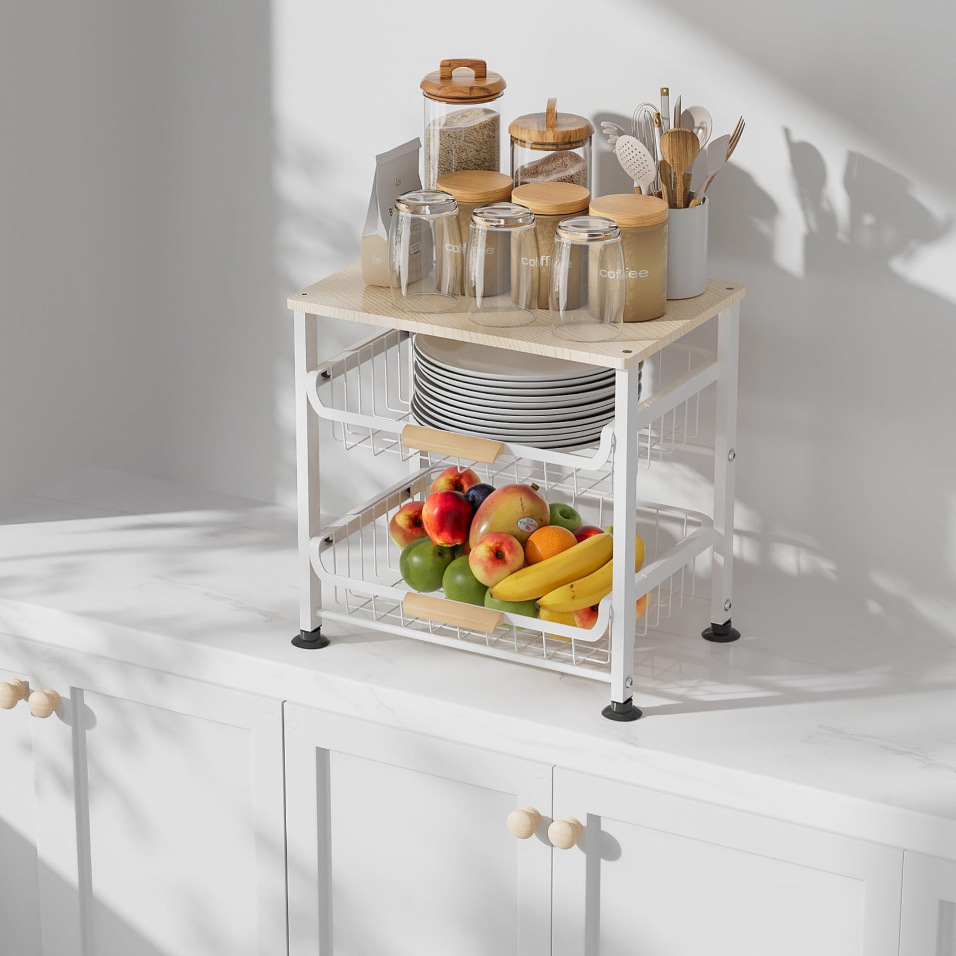 3 layer Kitchen Fruit Storage Basket Snack Rack