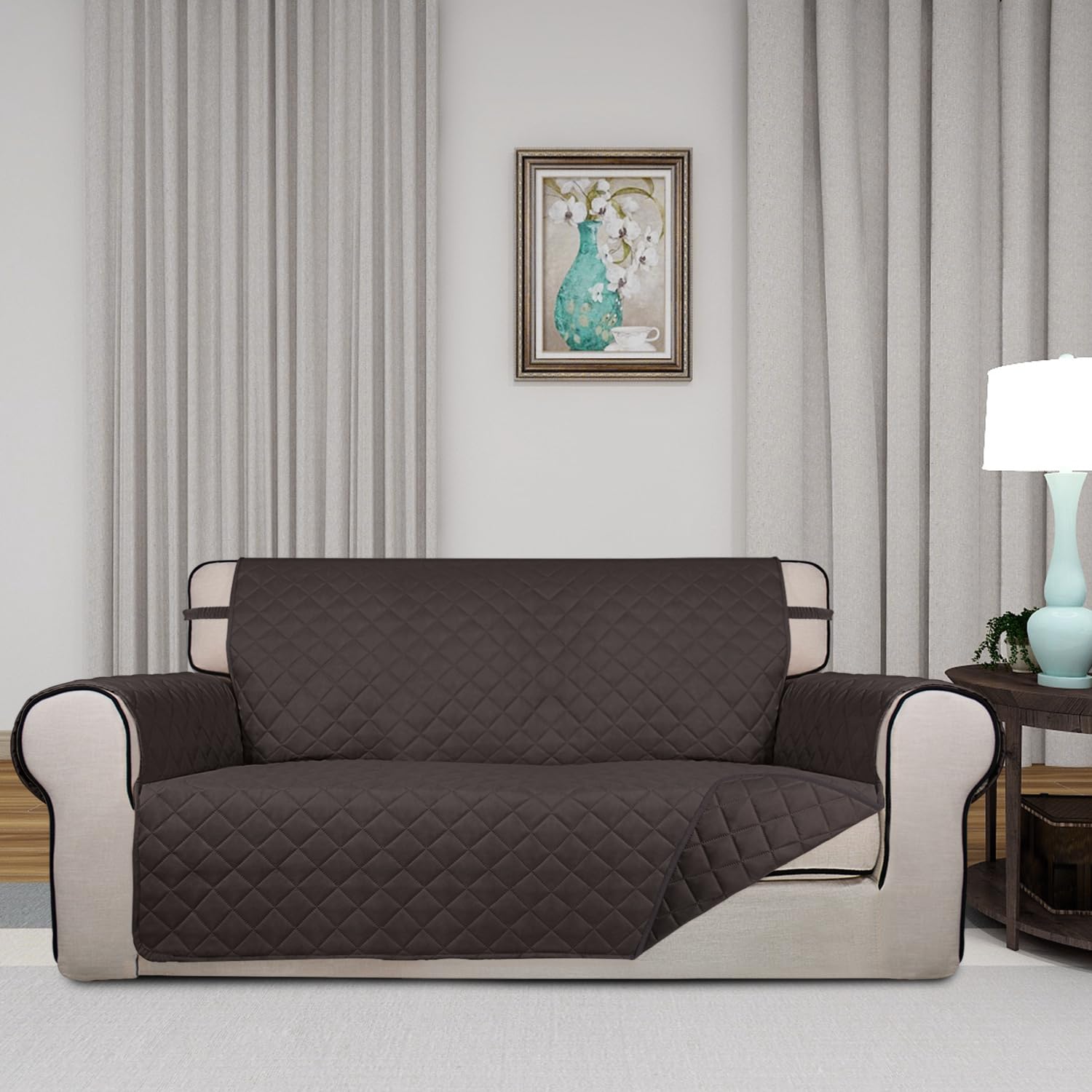 Reversible Quilted Couch Covers for Dogs Loveseat Sofa Cover 54"