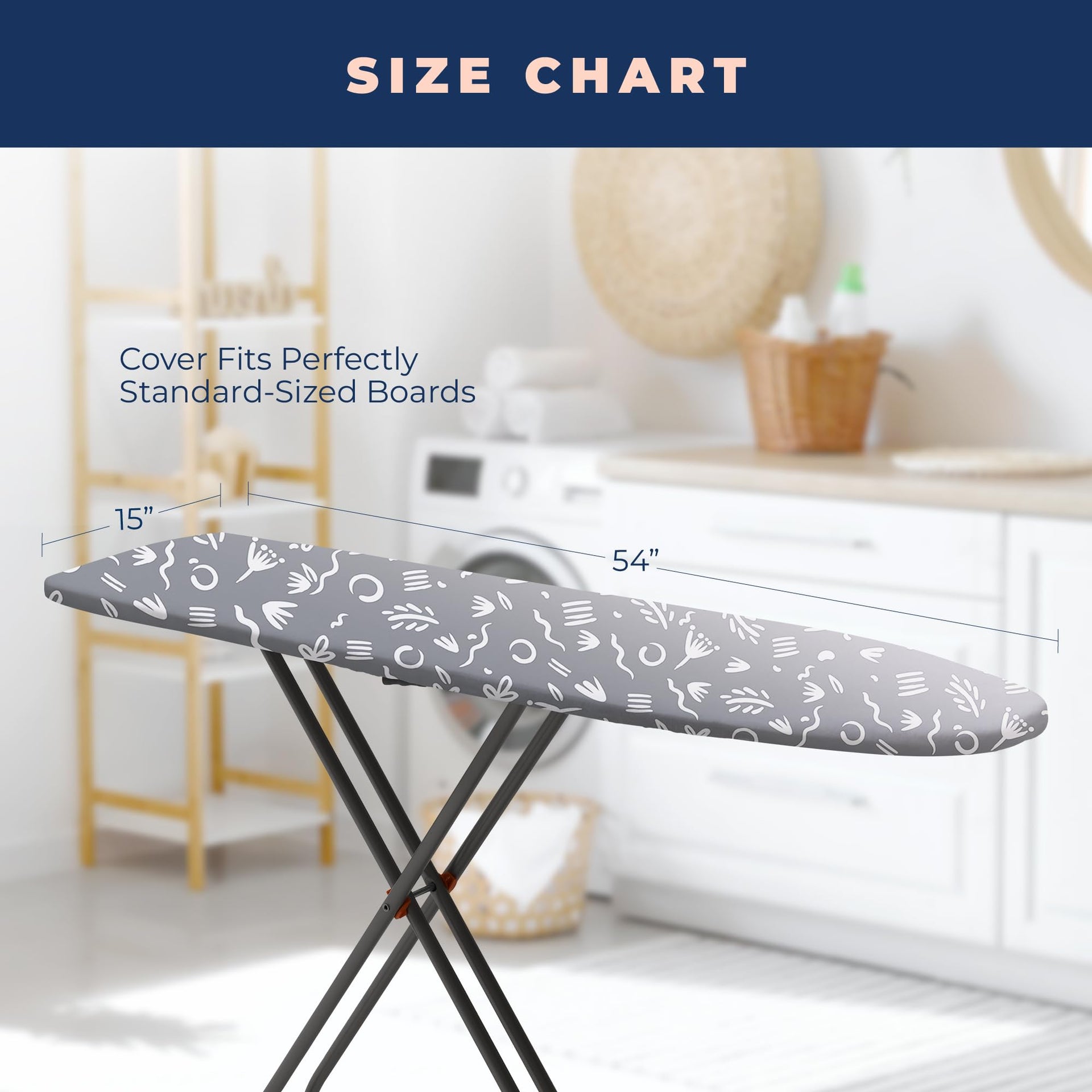 Ironing Board Cover and Pad Extra Thick Heavy Duty Padded Multiple Layers Silver Coated Ironing Board Cover