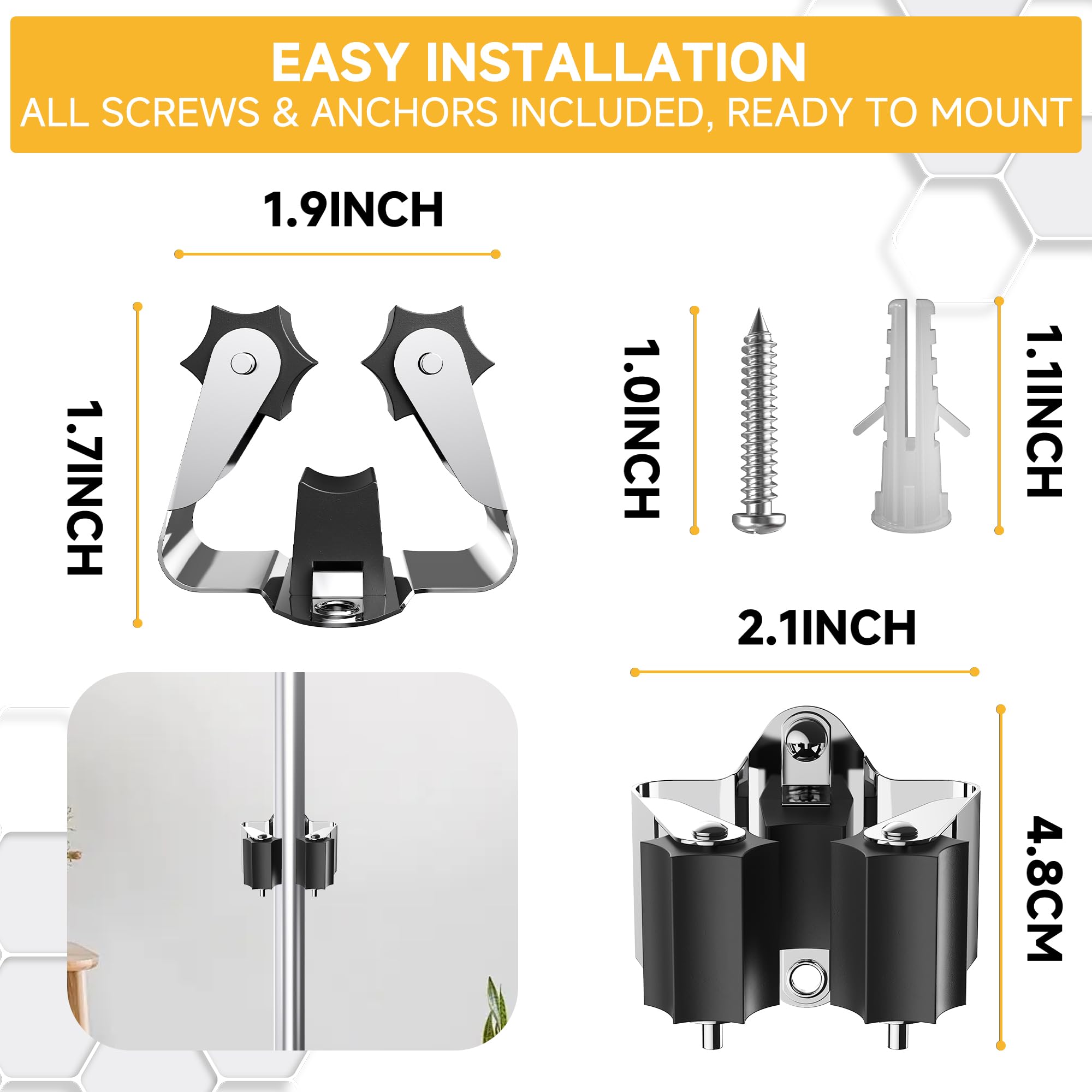 Broom Holder Wall Mount (3 Count)