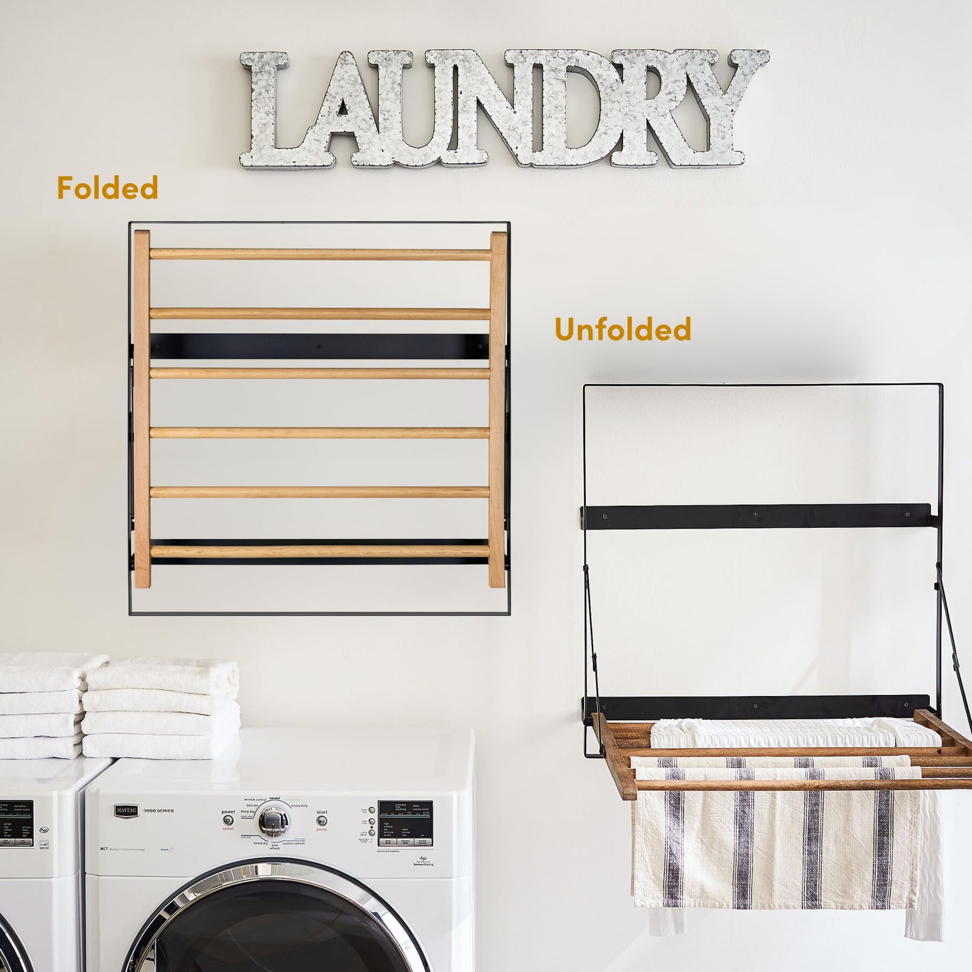 Wall Mounted Clothes Drying Rack Laundry Drying Rack Collapsible