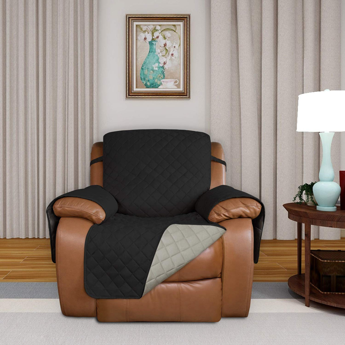 Reversible Quilted Oversized Recliner Sofa Cover