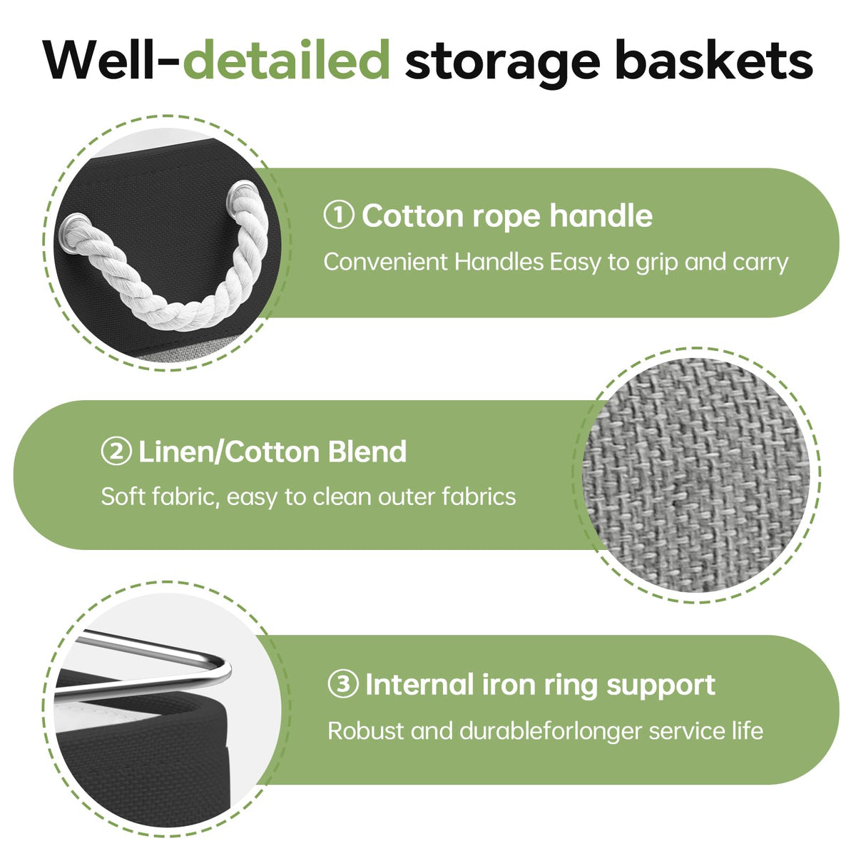 13x13x13 Inch Storage Cube Bins Foldable Organizer Baskets 6 Pack (6 Count)