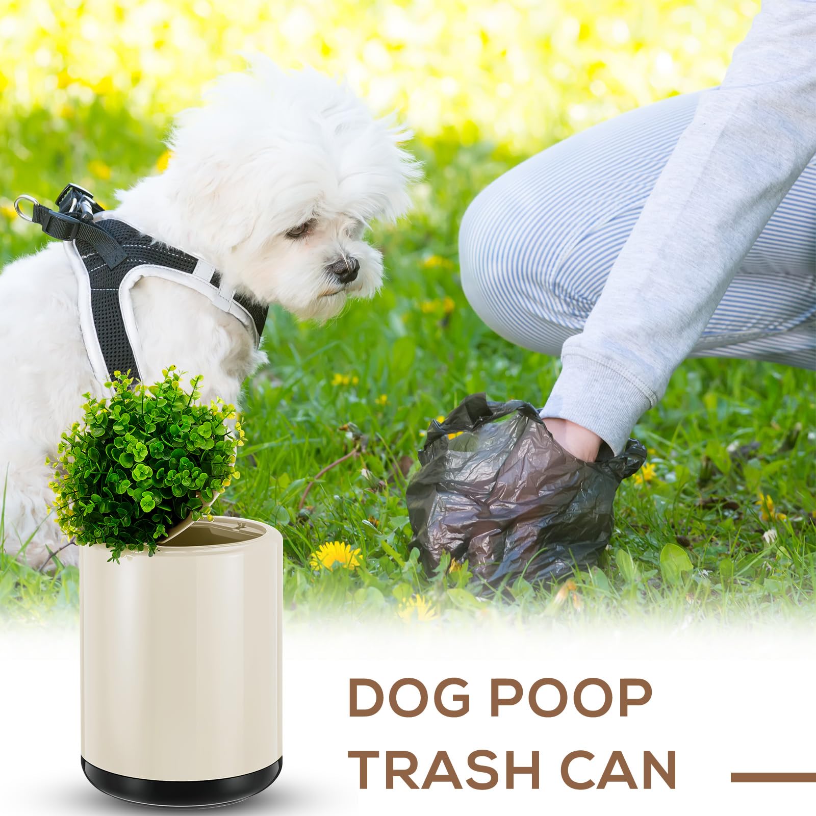 Dog Poop Trash Can Outside 13 L