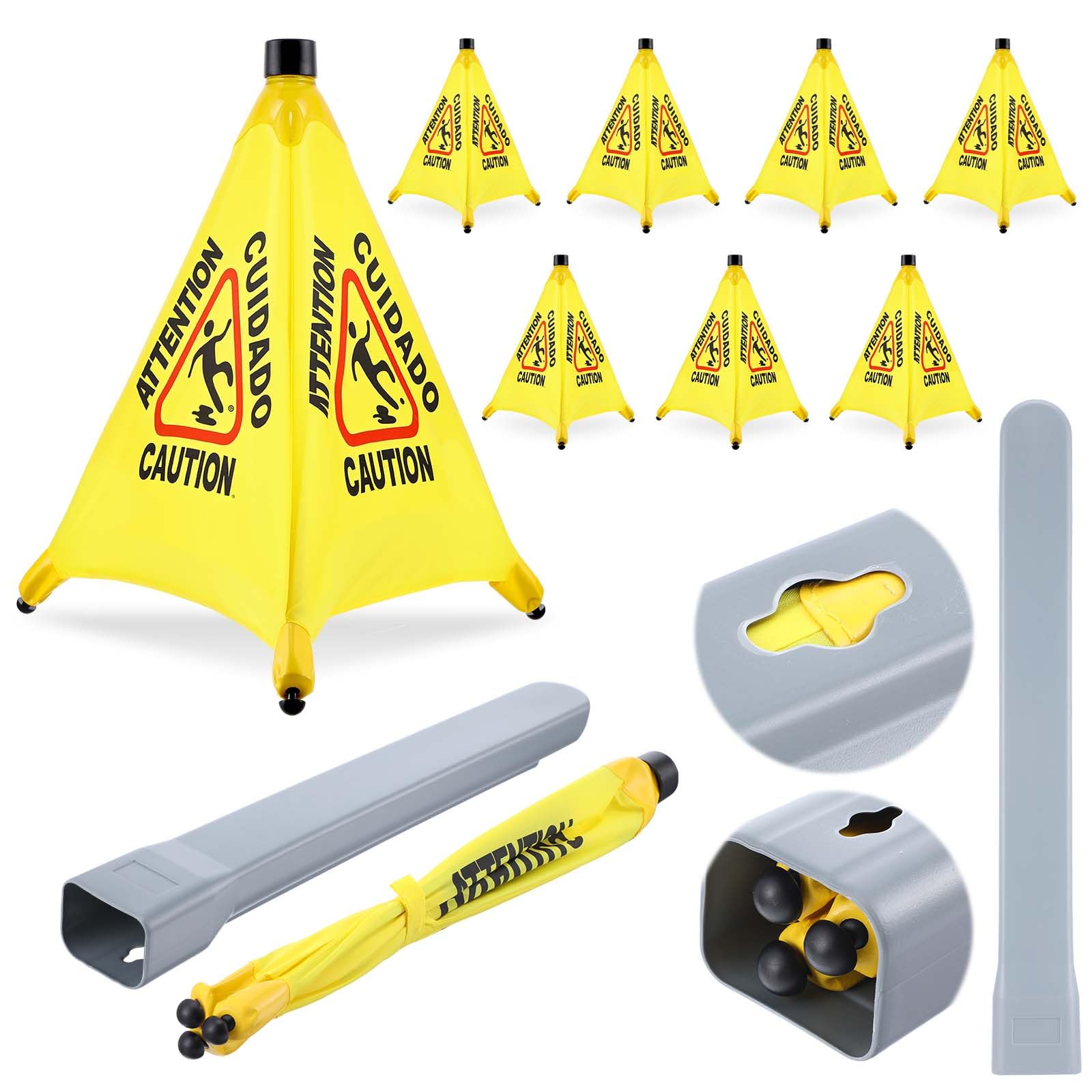 8 Packs Wet Floor Signs 20 Inch (8 Count)