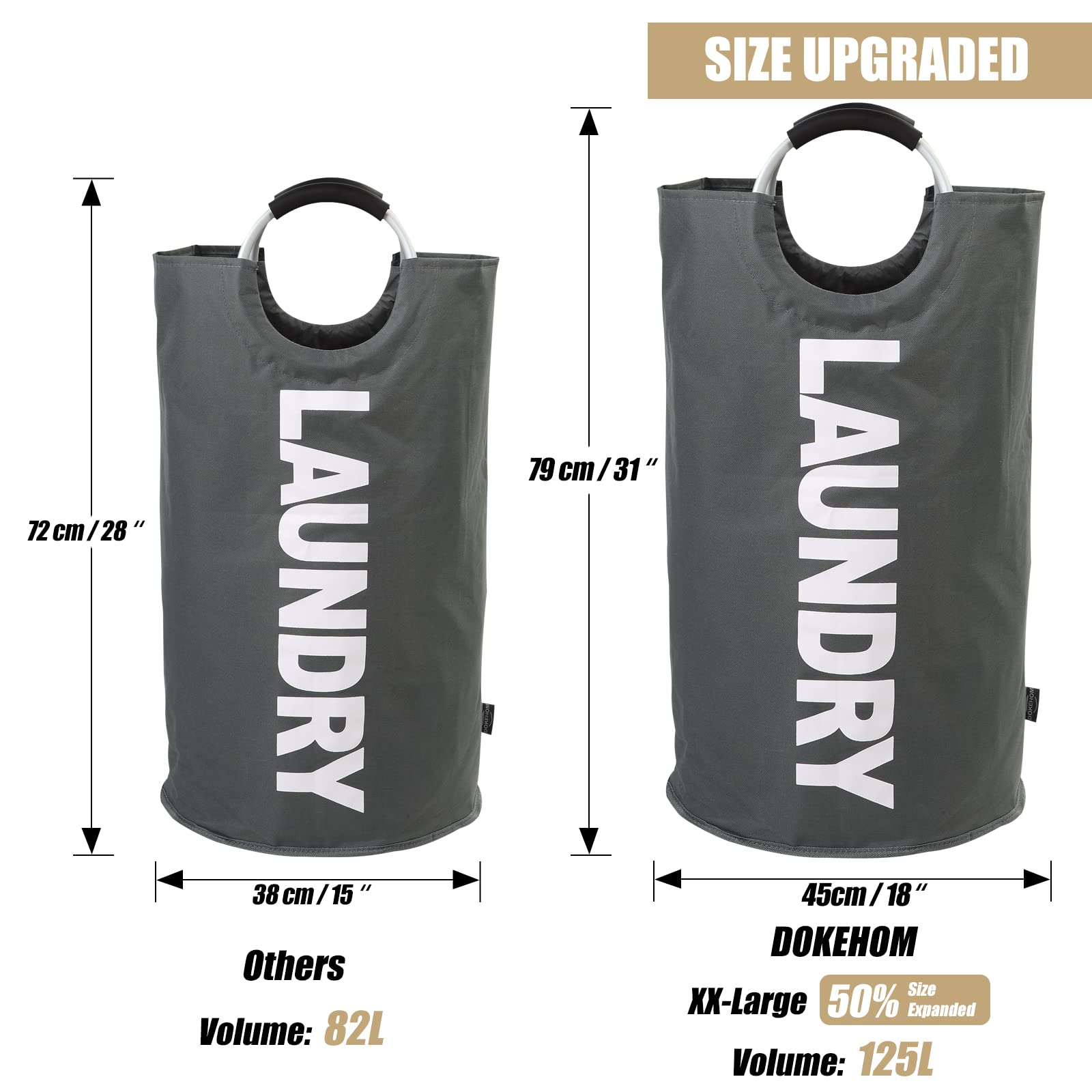 125L X Large Collapsible Washing Laundry Basket Bag - ModHome Supplies
