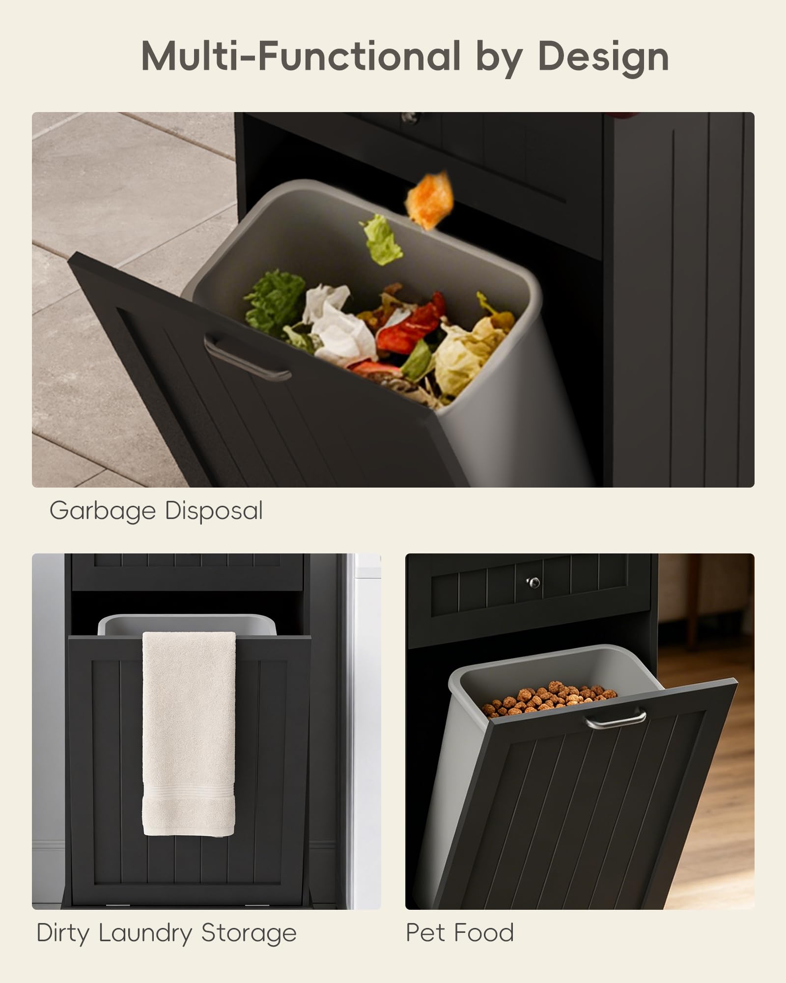 10 Gallon Tilt Out Trash Cabinet with Big Storage Drawer