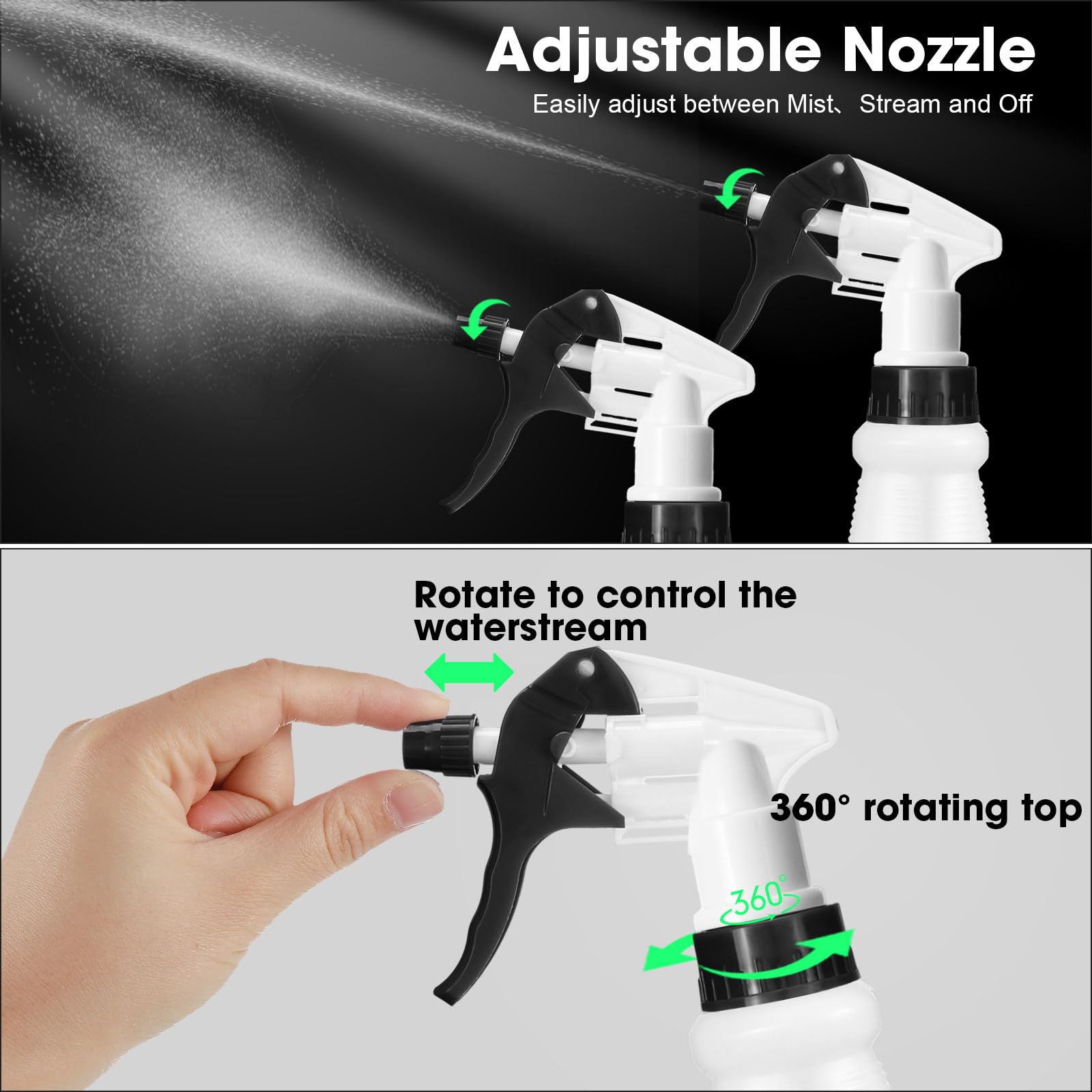 12 Pcs 16 Oz Plastic Spray Bottles
