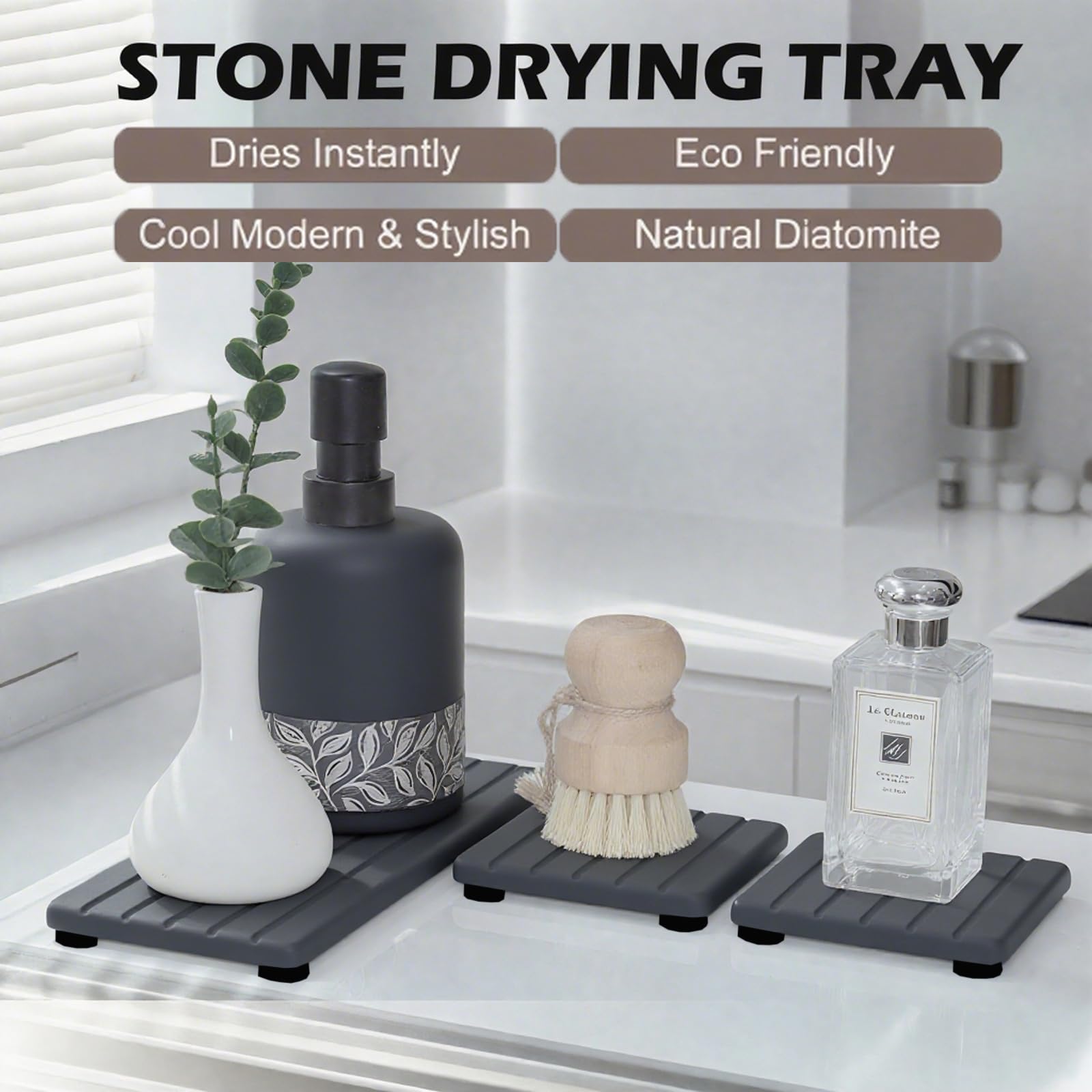 3PCS Stone Drying Tray (3 Count)