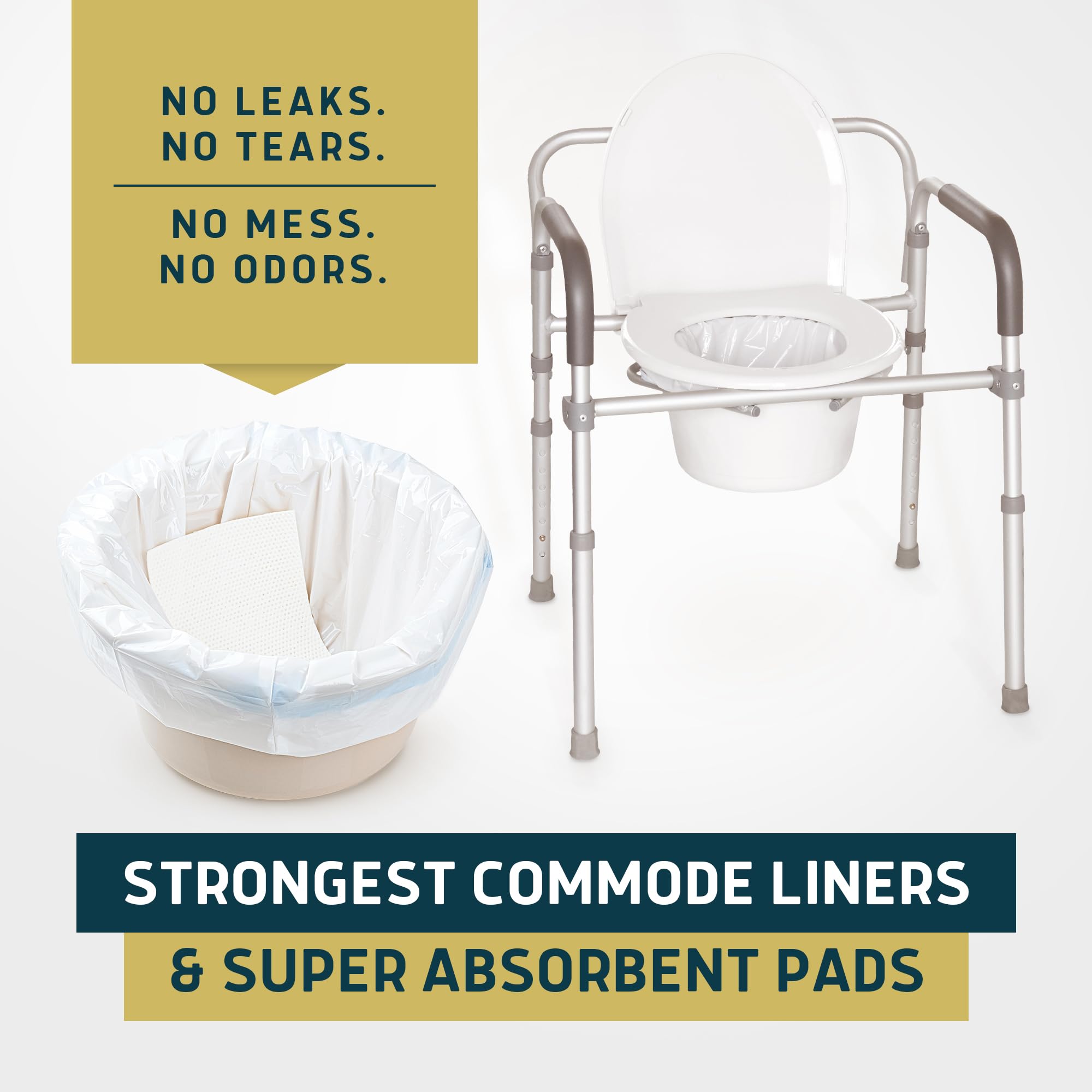Commode Liners & Absorbent Pads (50 Count)