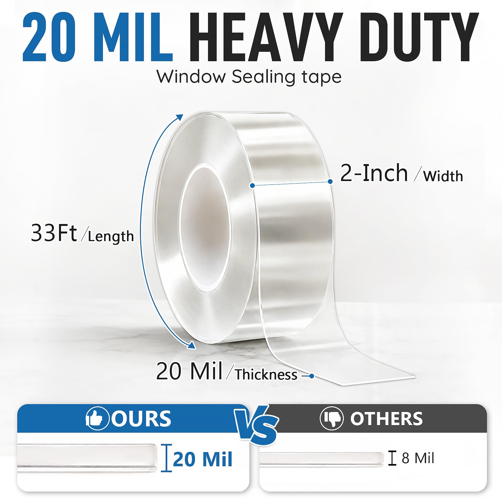 Transparent Window Weather Sealing Tape (33 Foot)