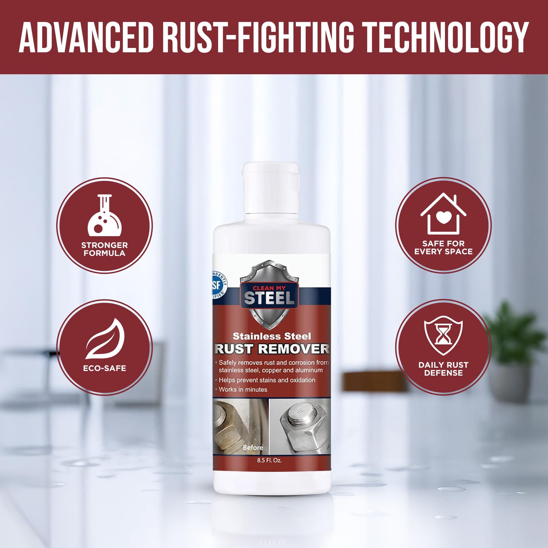 Stainless Steel Rust Remover Cream 8.5 oz (8.5 Fl Oz)