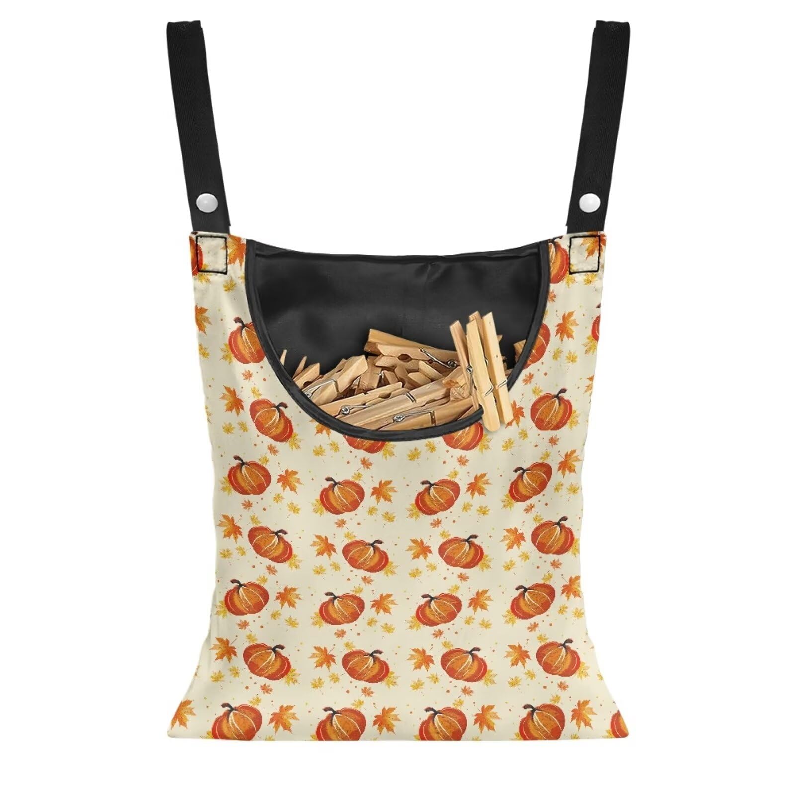 Pumpkin Clothes Pin Bags Clothespin Bag Holder Clothespin Holder 14.5 x 12 Inch Clothespin Bag for Clothesline Outdoor Outside Laundry Room Lightweight Clothespin Bag for Easy Hang