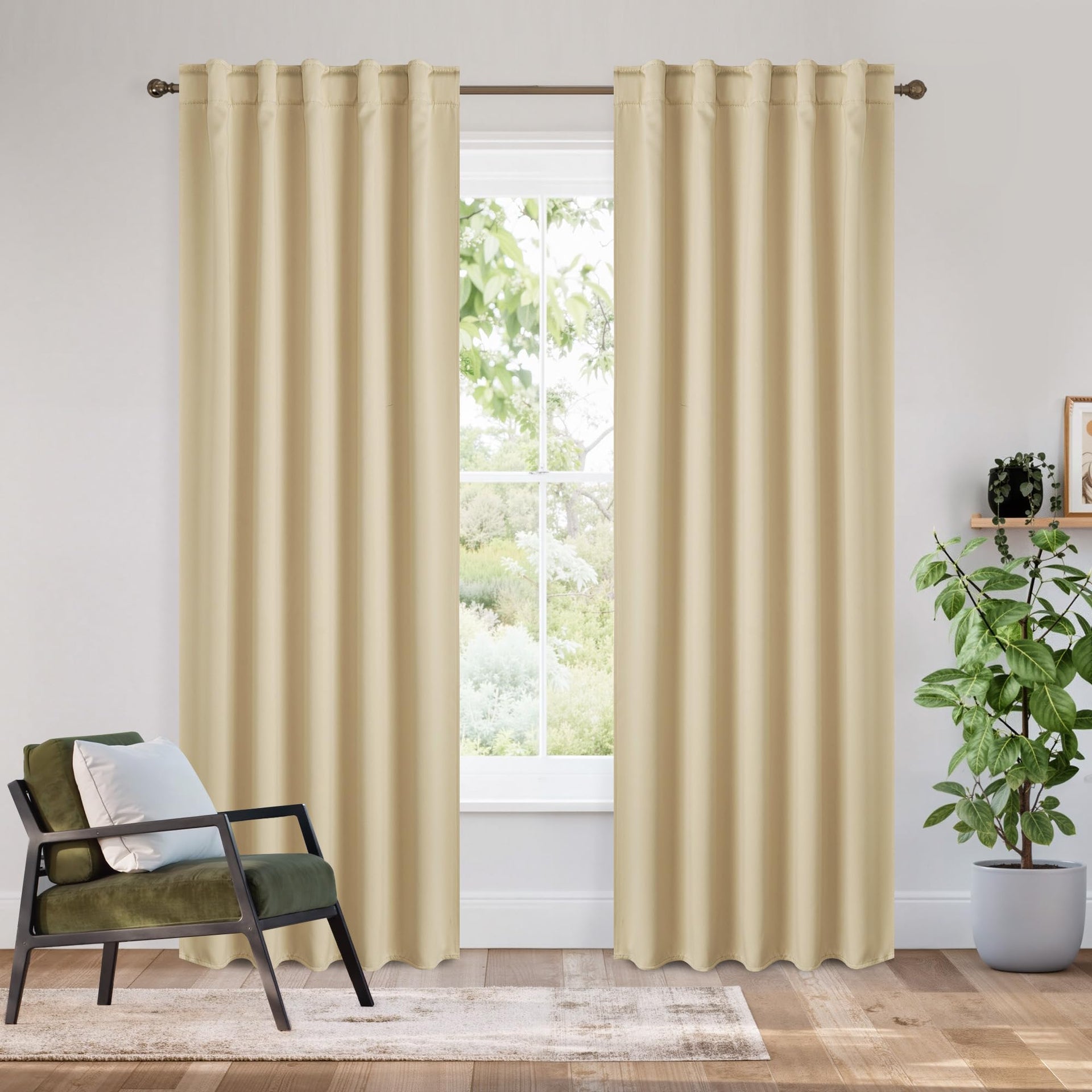 Bedroom Blackout Curtains 80 inches Long (2 Count)