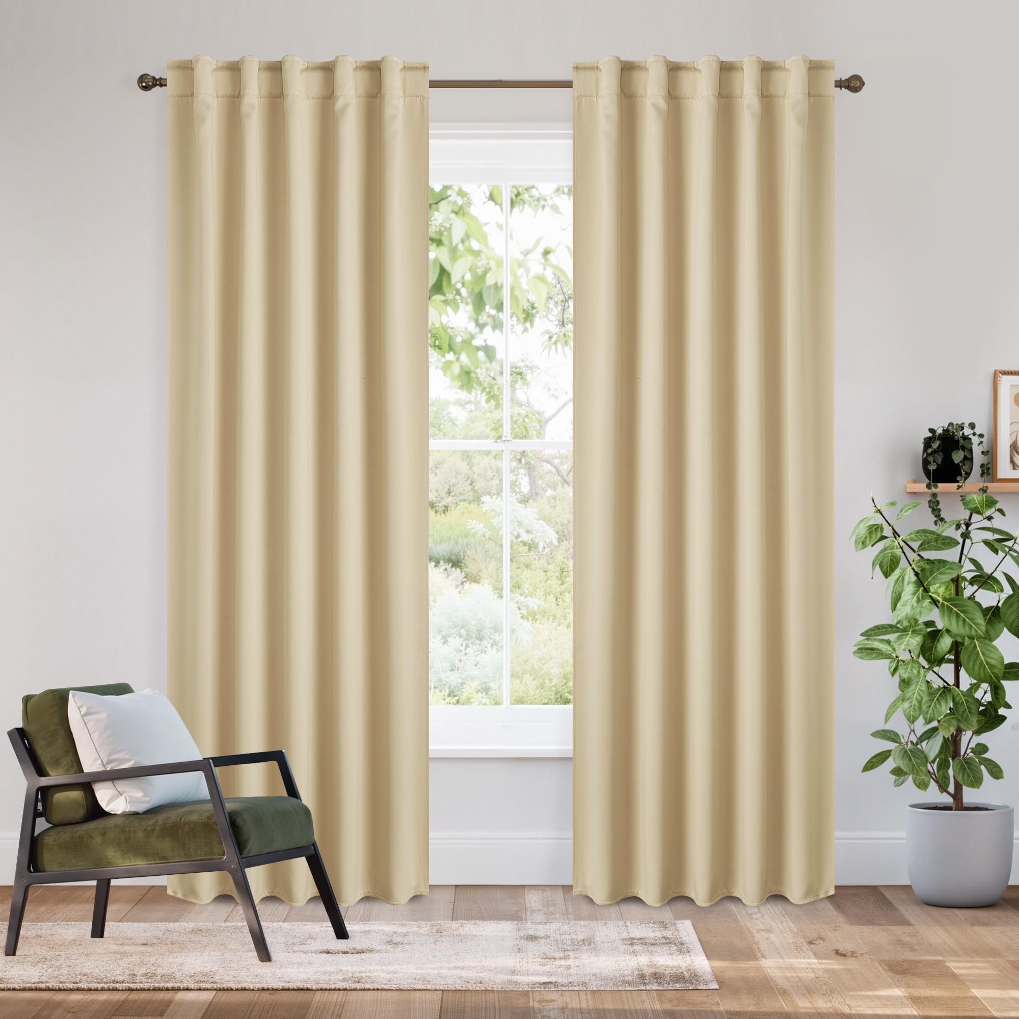 Bedroom Blackout Curtains 80 inches Long (2 Count)