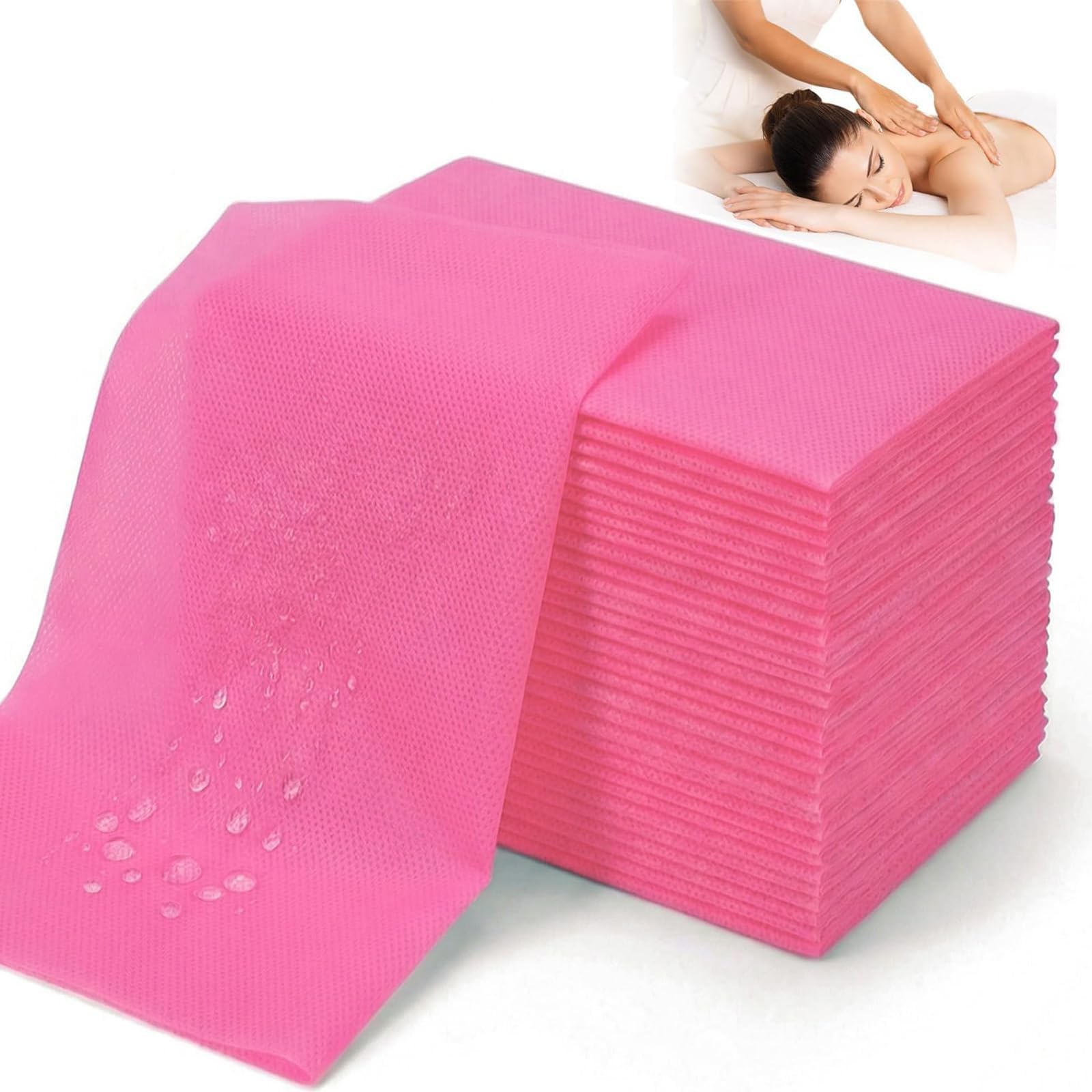100PCS Massage Table Sheets Disposable Spa Bed Cover 75x31 Waterproof Pink (100 Count)