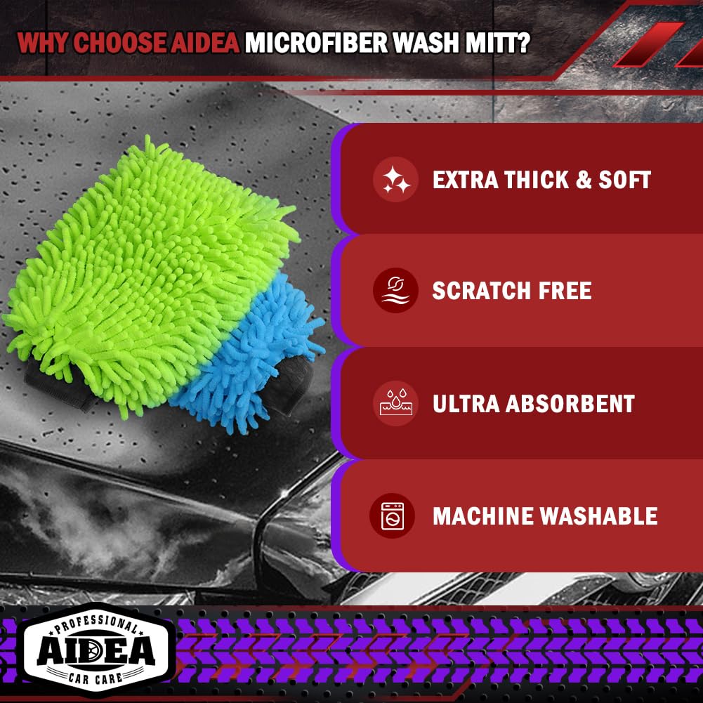 Car Wash Mitt Microfiber (2 Count)