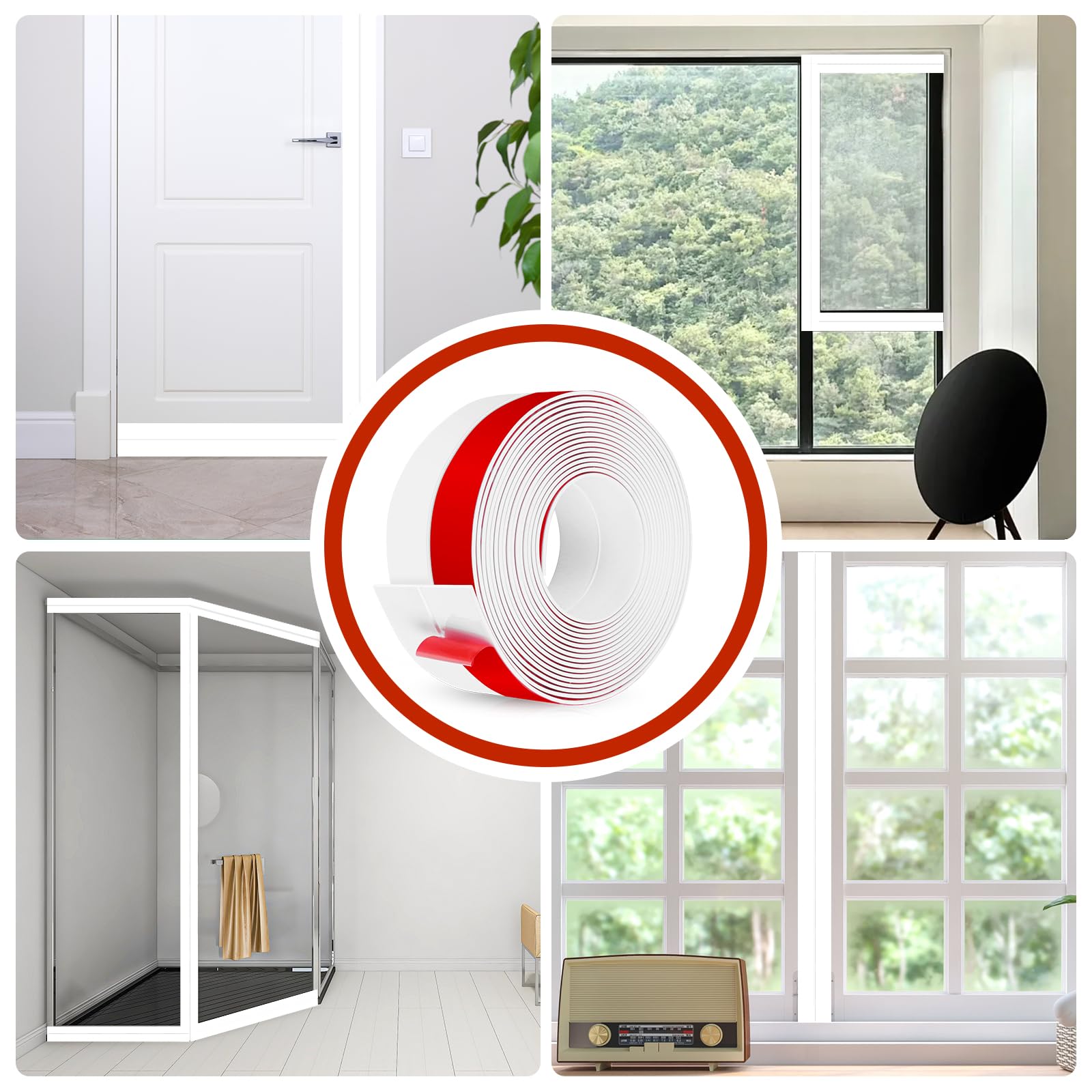 Weather Stripping Door Seal Self Adhesive Door Draft Stopper (20 Foot)