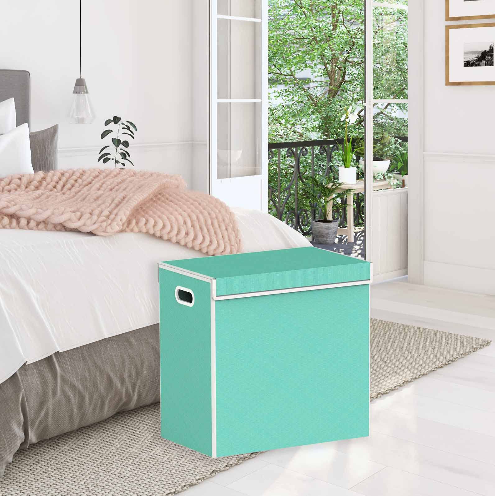 Double Laundry Hamper with Lid & Removable Bags