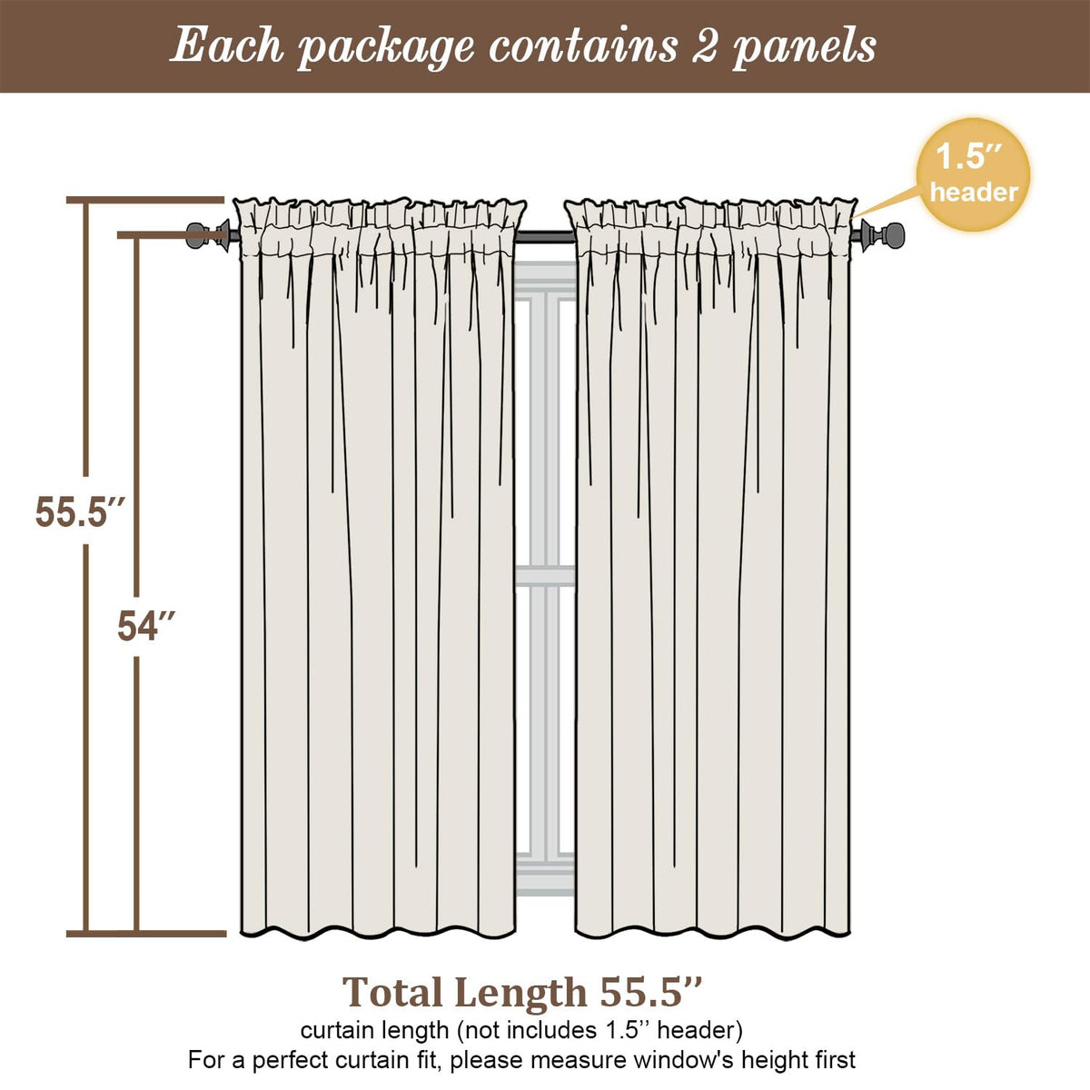Hunter Green Sheer Curtains 54 Inch Long 2 Panels Set