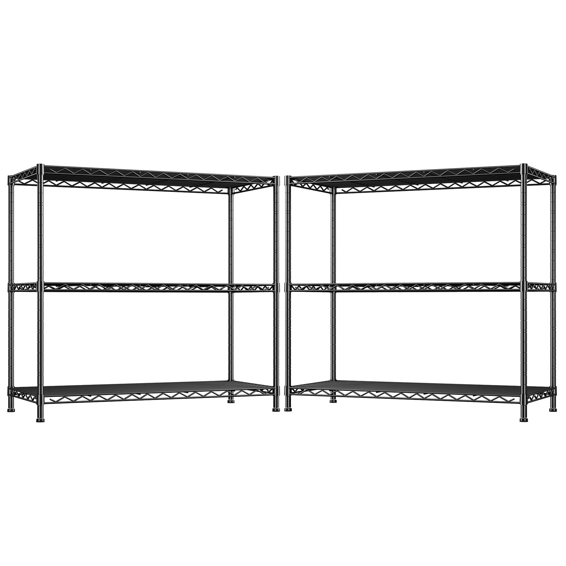 36.4"W 3 Tier Metal Shelving (2 Count)