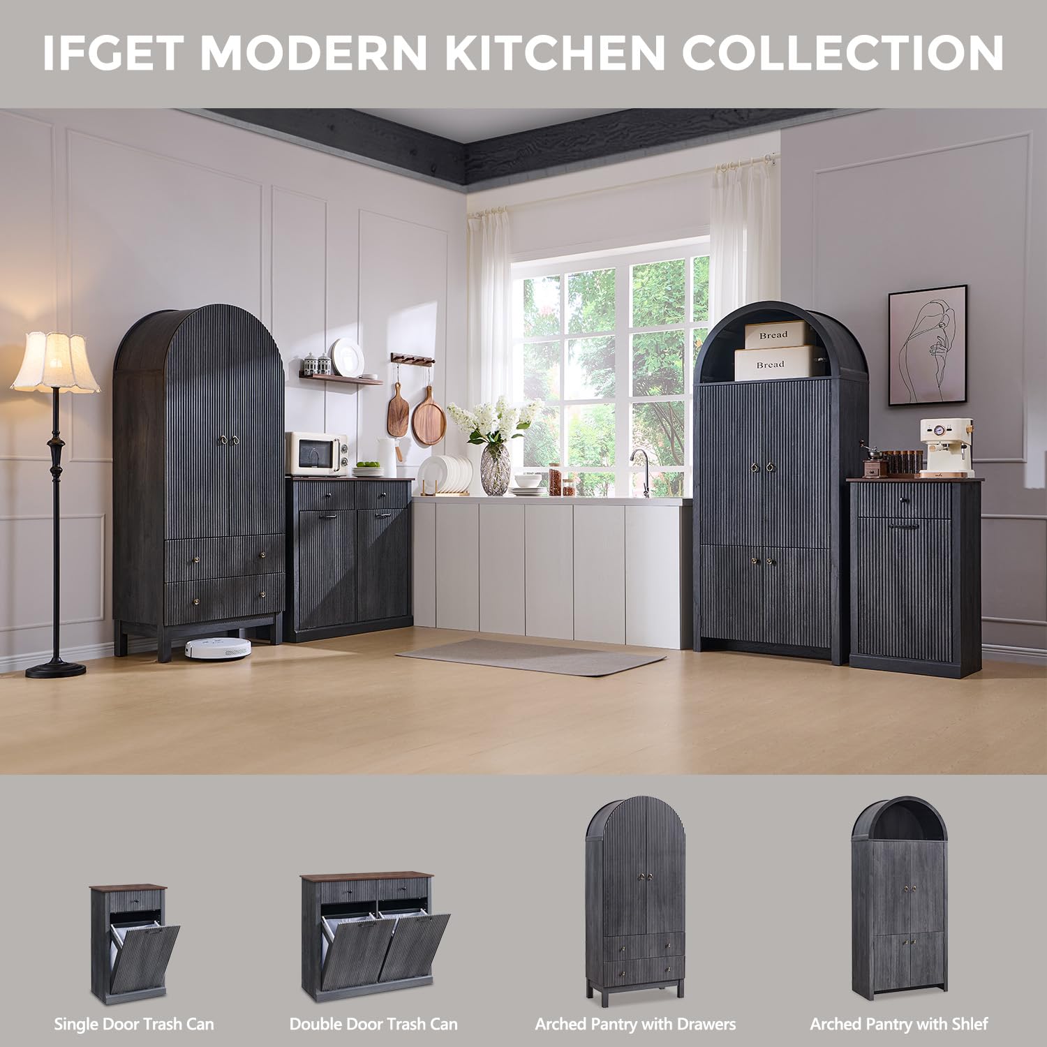 Triple Tilt Out Trash Can Cabinet