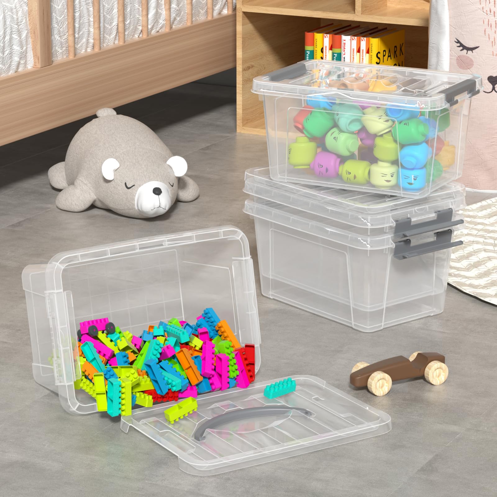 6L Clear Storage Latch Bins (6 Count)