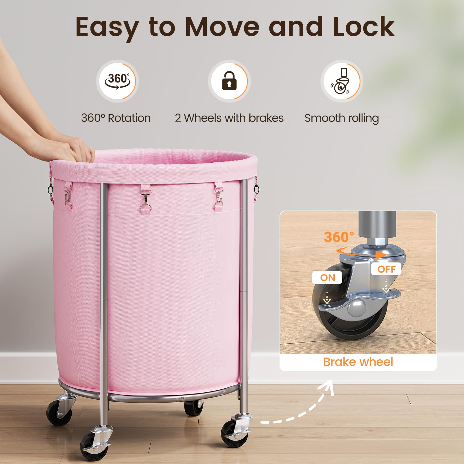 Laundry Basket with Wheels