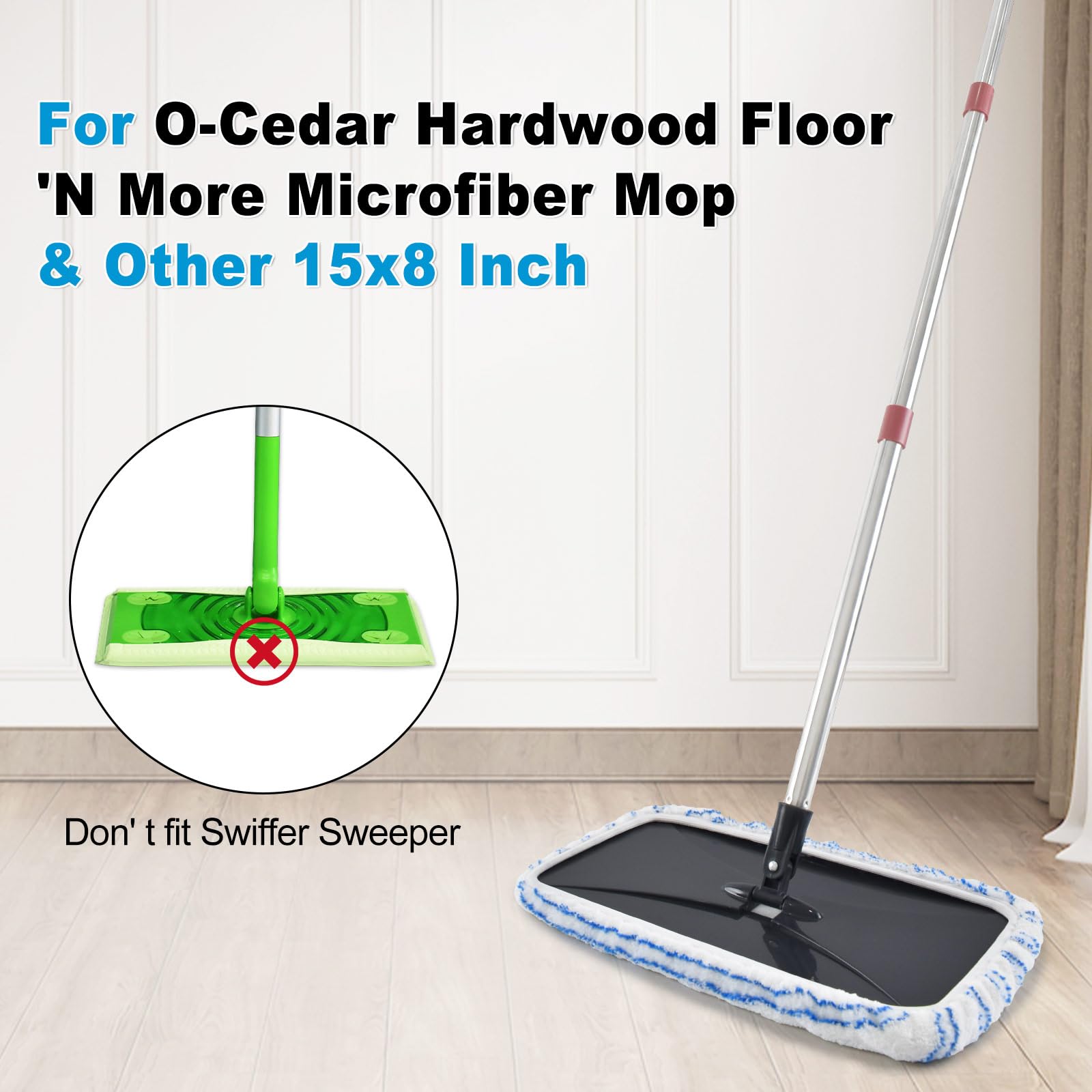 5 Pack Mop Heads Replacements for Ocedar Hardwood Floor 'N More Microfiber Mops (5 Count)