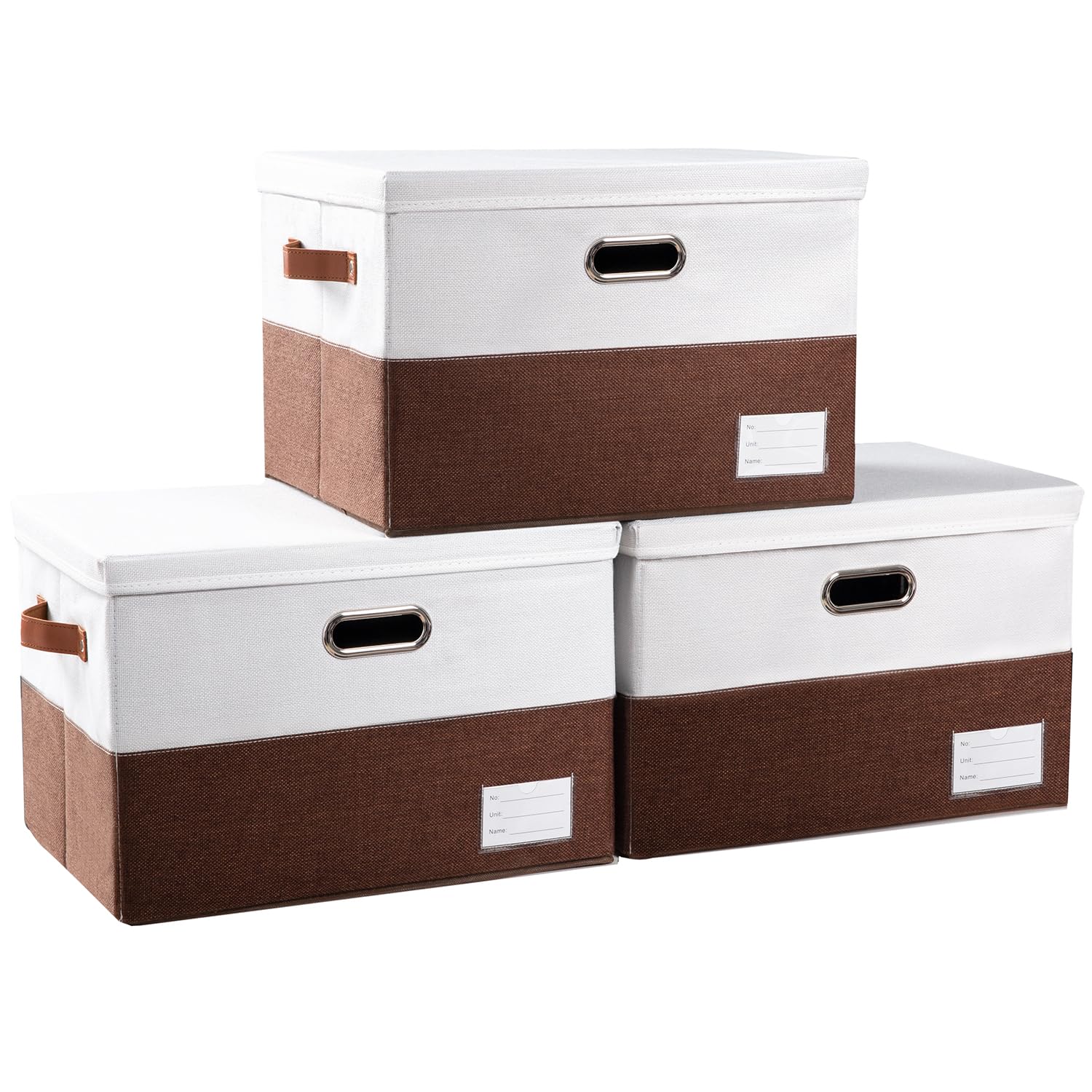Foldable Storage Bins with Lids [3 (3 Count)
