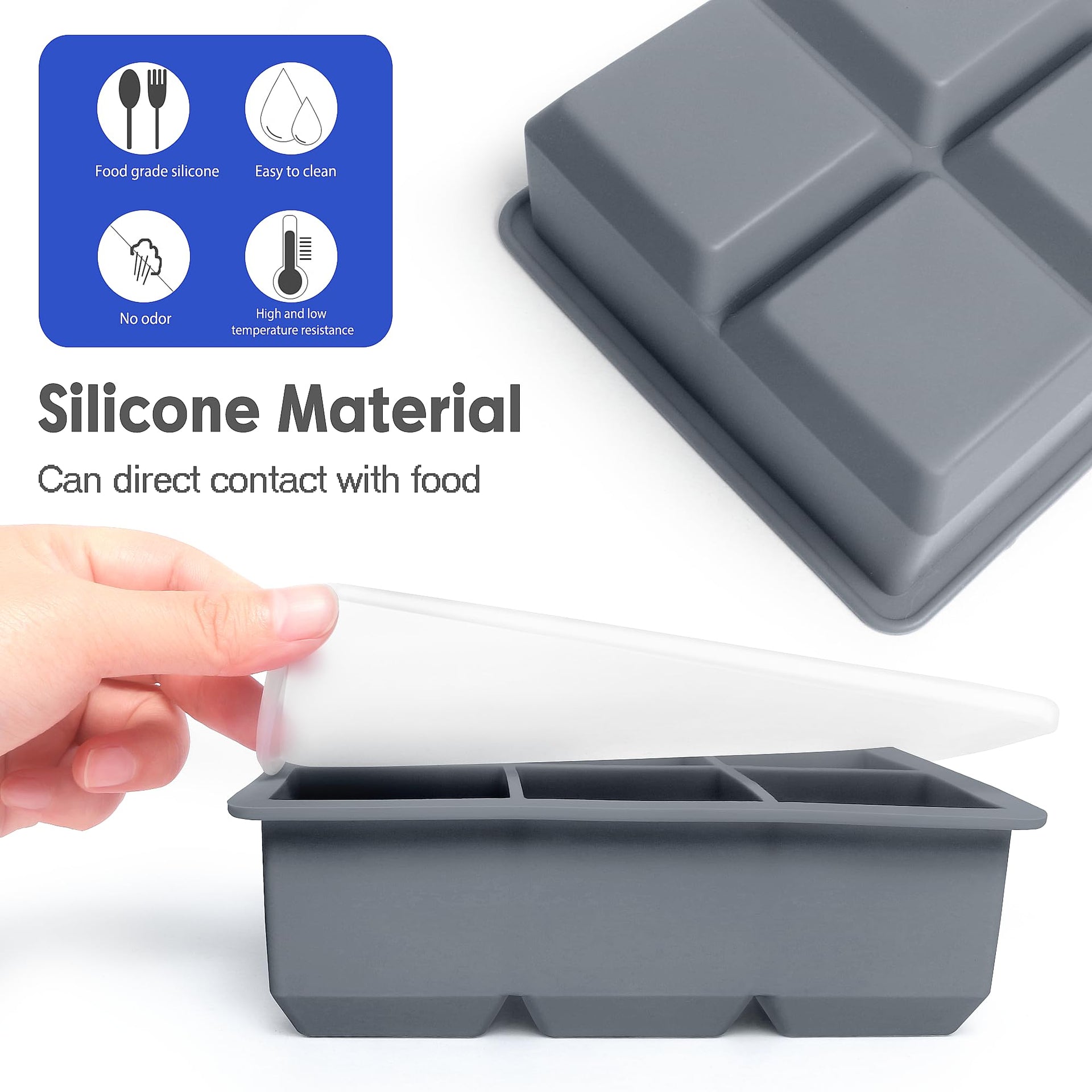 Silicone Ice Cube Trays 3 Pack (3 Count)