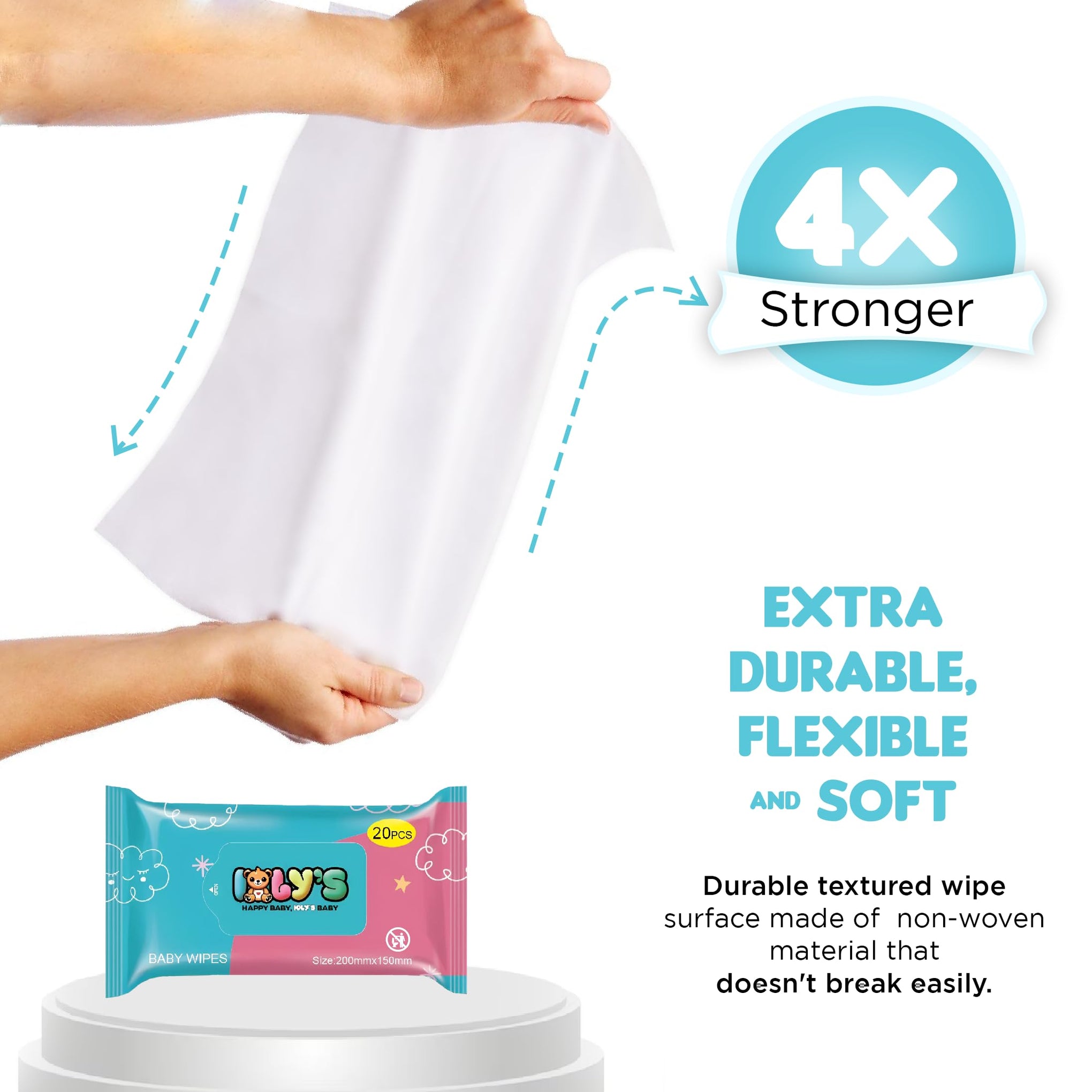 Baby Wipes Unscented Wet Wipes 99% Water Based with Aloe Vera Fragrance Free Travel Pack 20 ct Hypoallergenic Water wipes for Sensitive Skin Toallitas Húmedas para Bebés Bulk Available (8 Ounce)