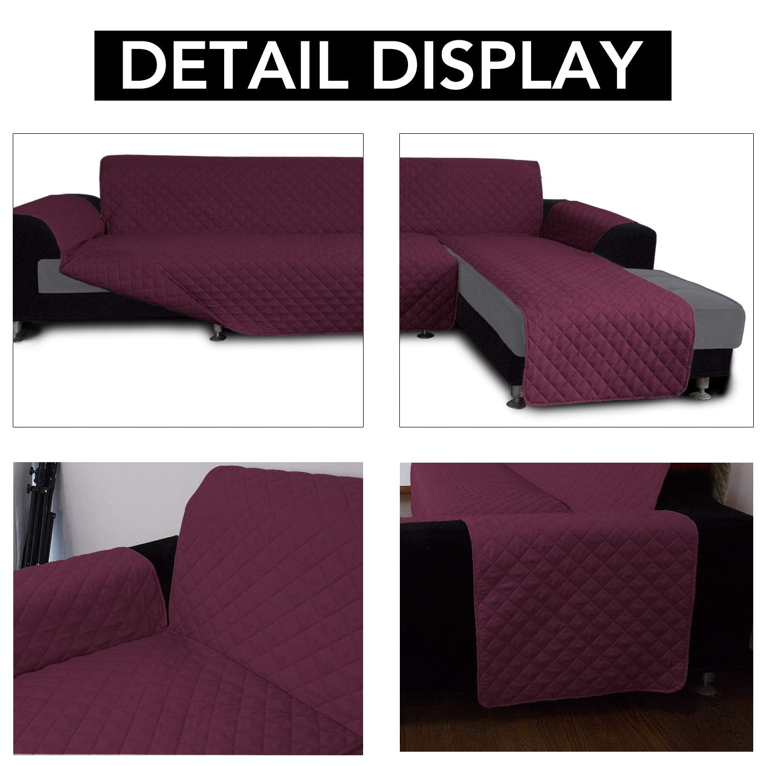 Reversible L Shape Sectional Couch Cover