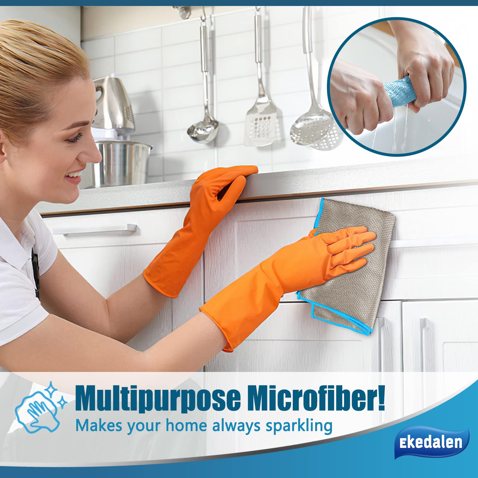 Microfiber Cleaning Cloth Lint Free Glass Polish (8 Count)