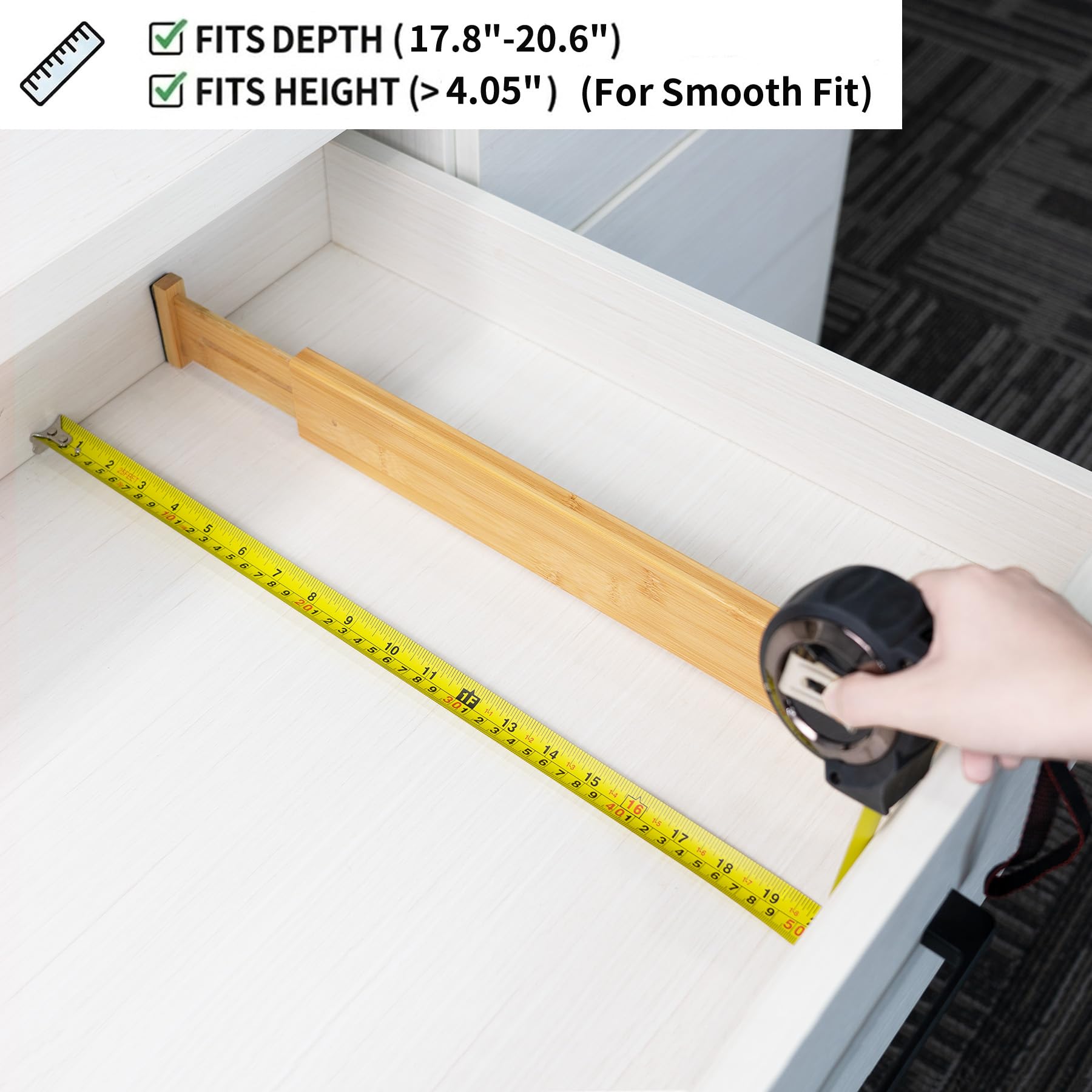 4 Pcs Bamboo Kitchen Drawer Dividers