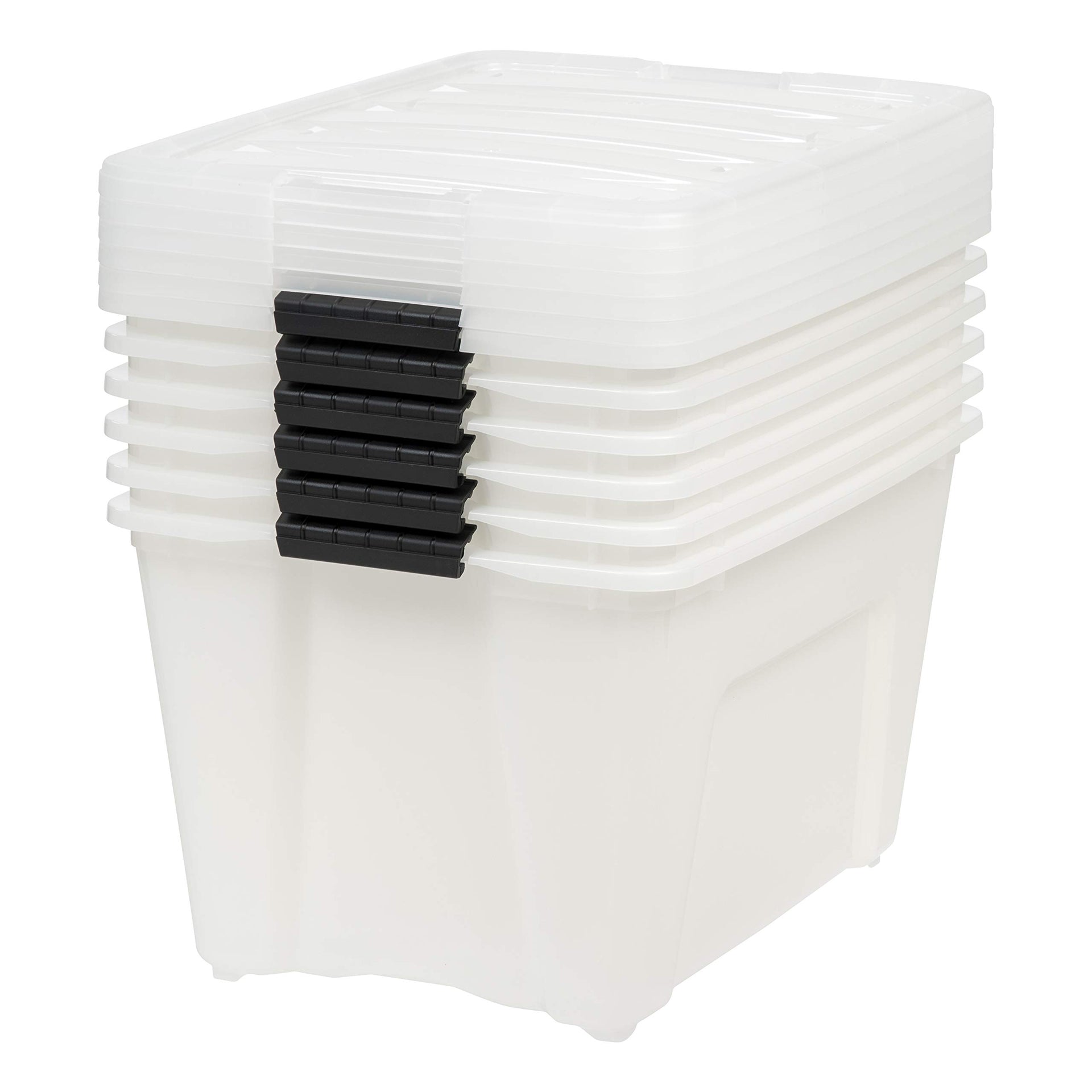 6 Pack 54 Quart Storage Bins with Lids (6 Count)