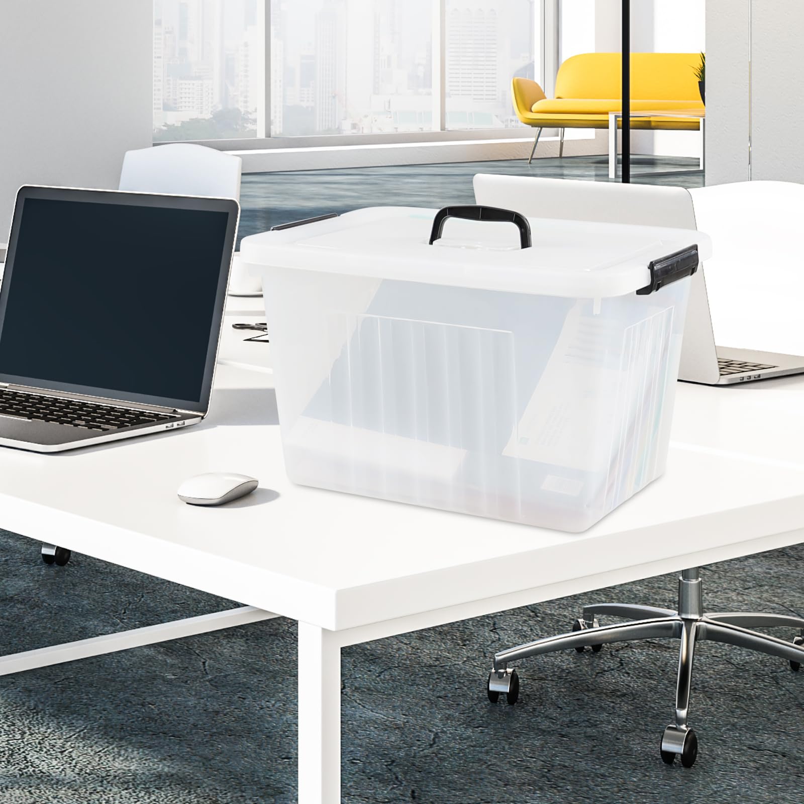 18 L Clear Plastic Storage Box with Handle (6 Count)