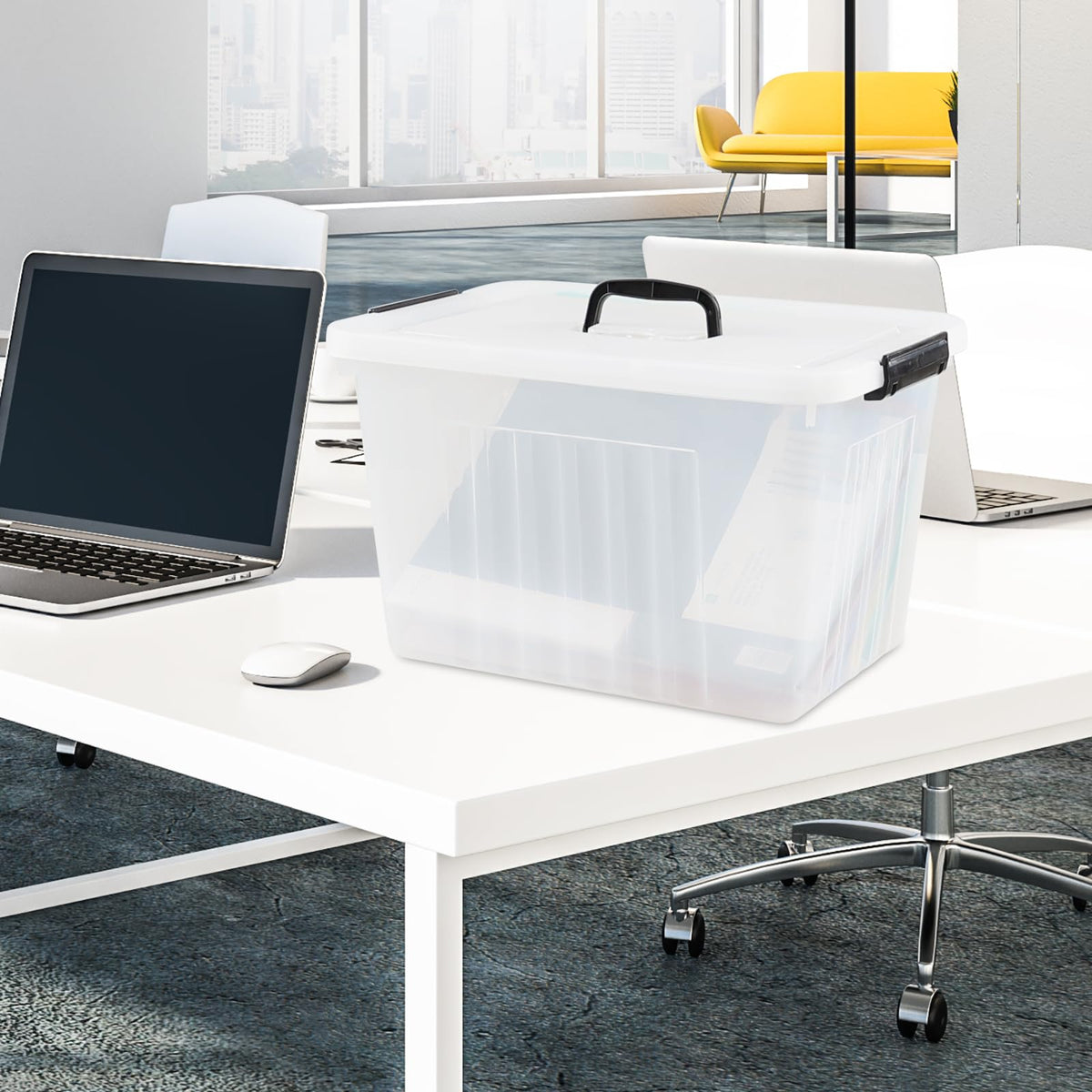 18 L Clear Plastic Storage Box with Handle (6 Count)
