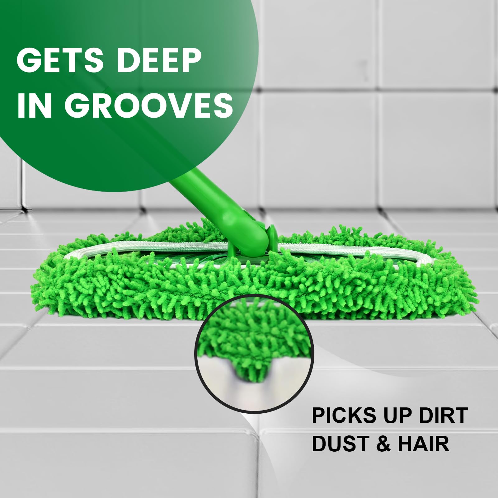 15Pcs Reusable Microfiber Mop Pads Compatible with Sweeper Mop (15 Count)