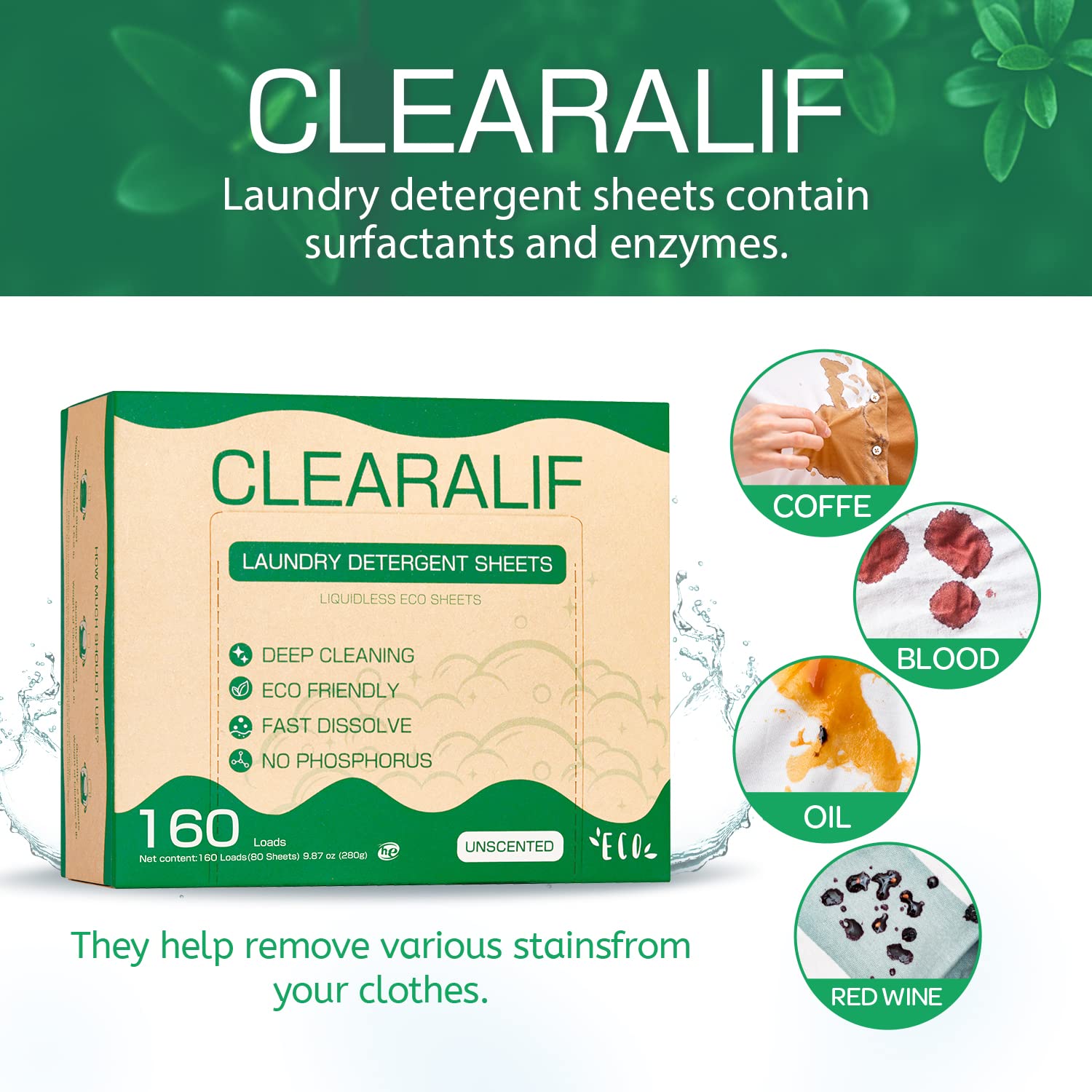 Laundry Detergent Sheets up to 160 Loads (80 Count)