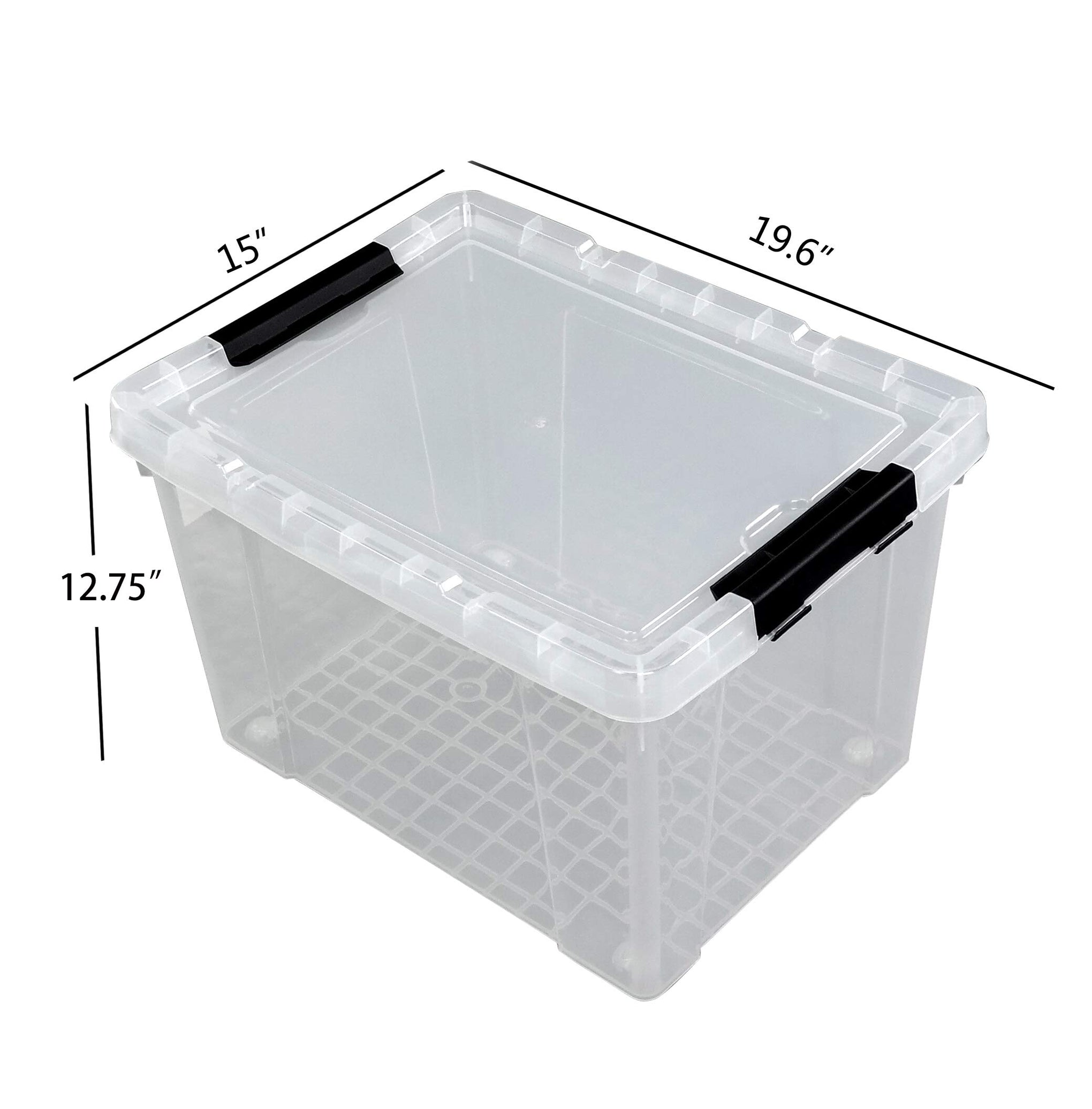 4 Pack 50 Quart Plastic Container Bin with Lids (4 Count)