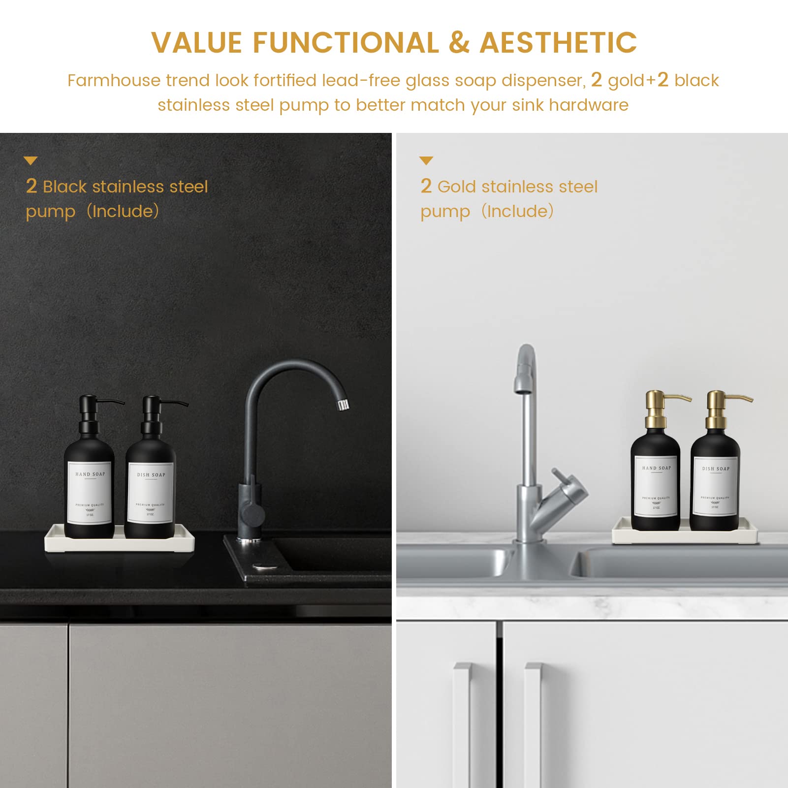 Glass Soap Dispenser for Kitchen