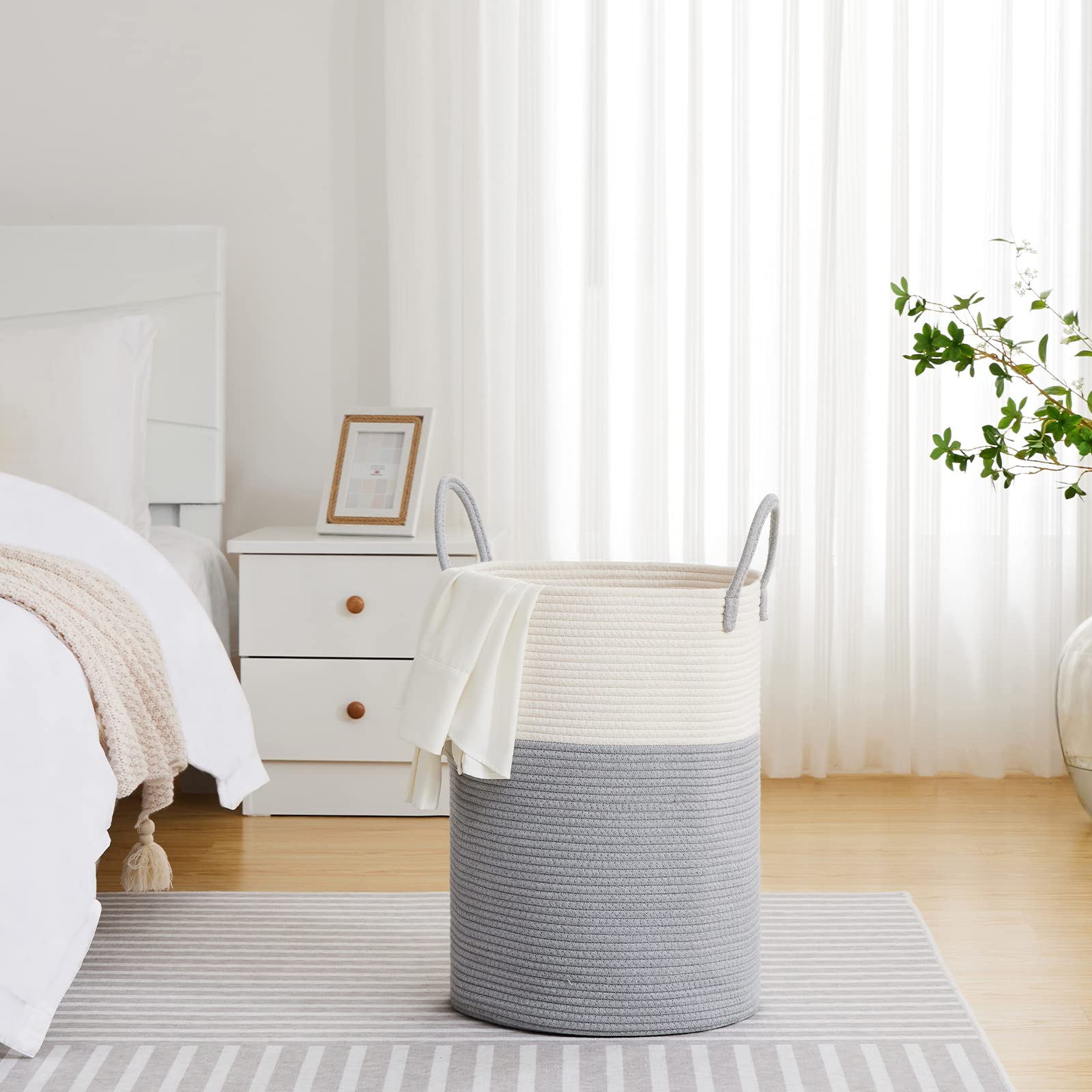 72L Tall Woven Laundry Basket Hamper