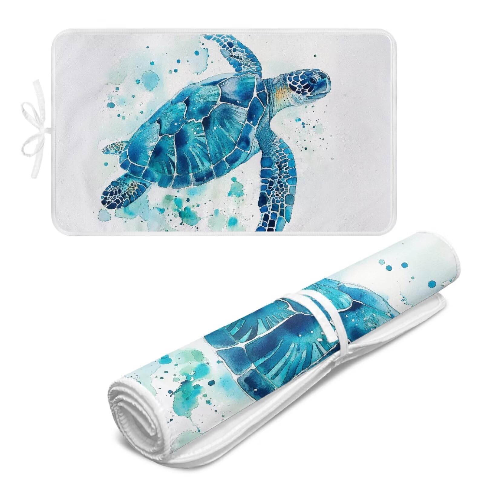Ironing Mat Thickened Ironing Blanket Sea Turtle Portable Heat Resistant Ironing Pad for Washer