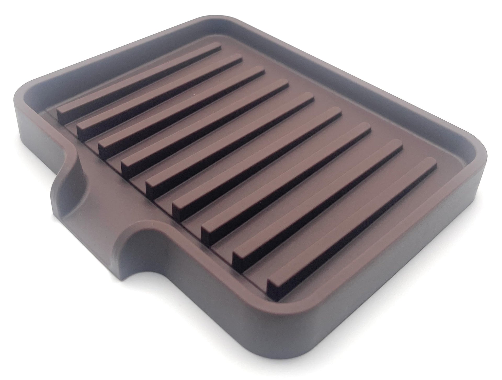 Silicone Soap Dish Tray and Sponge Holder with Drain Chute (2 Count)