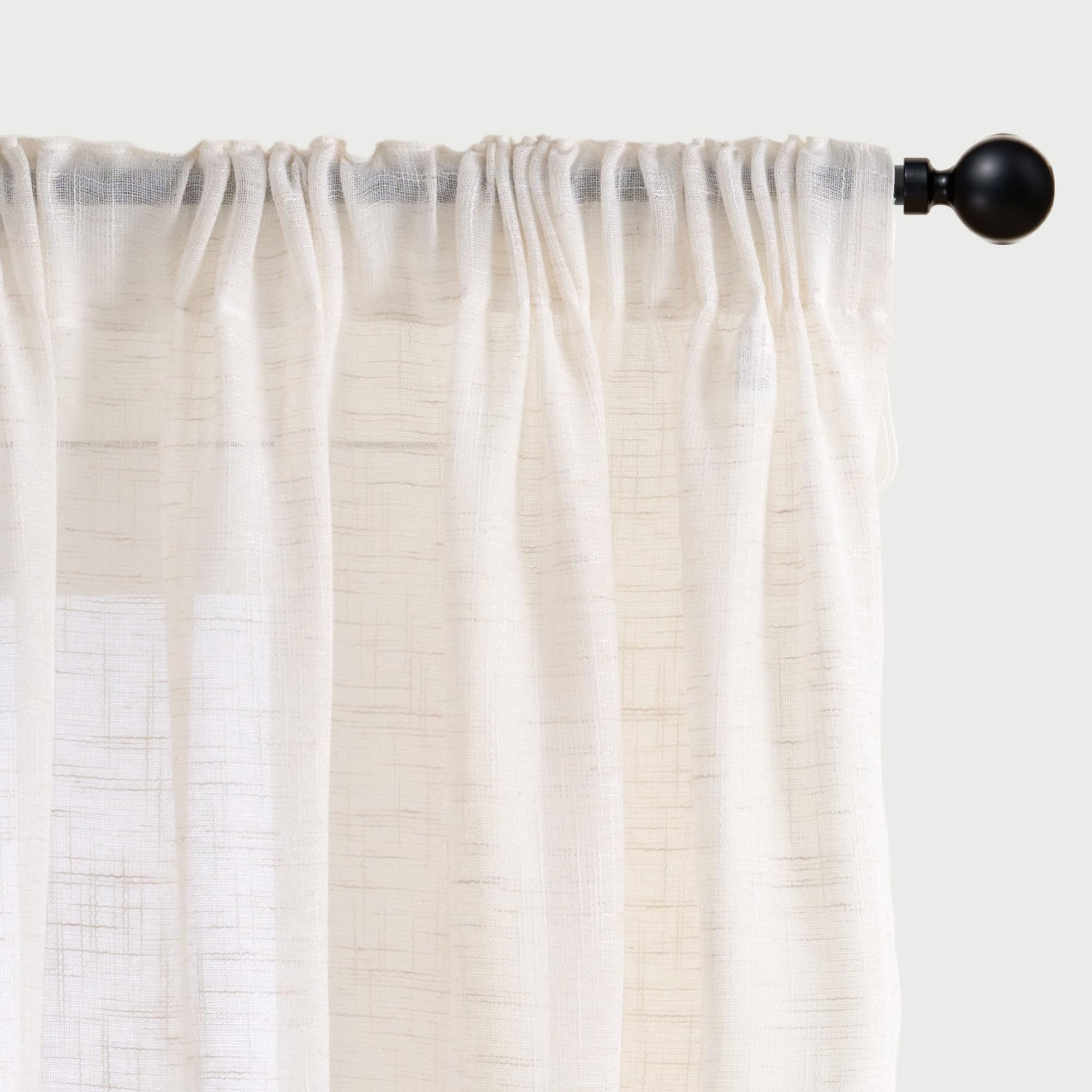 Extra Long Linen Curtains 102 Inch Length for Living Room (2 Count)