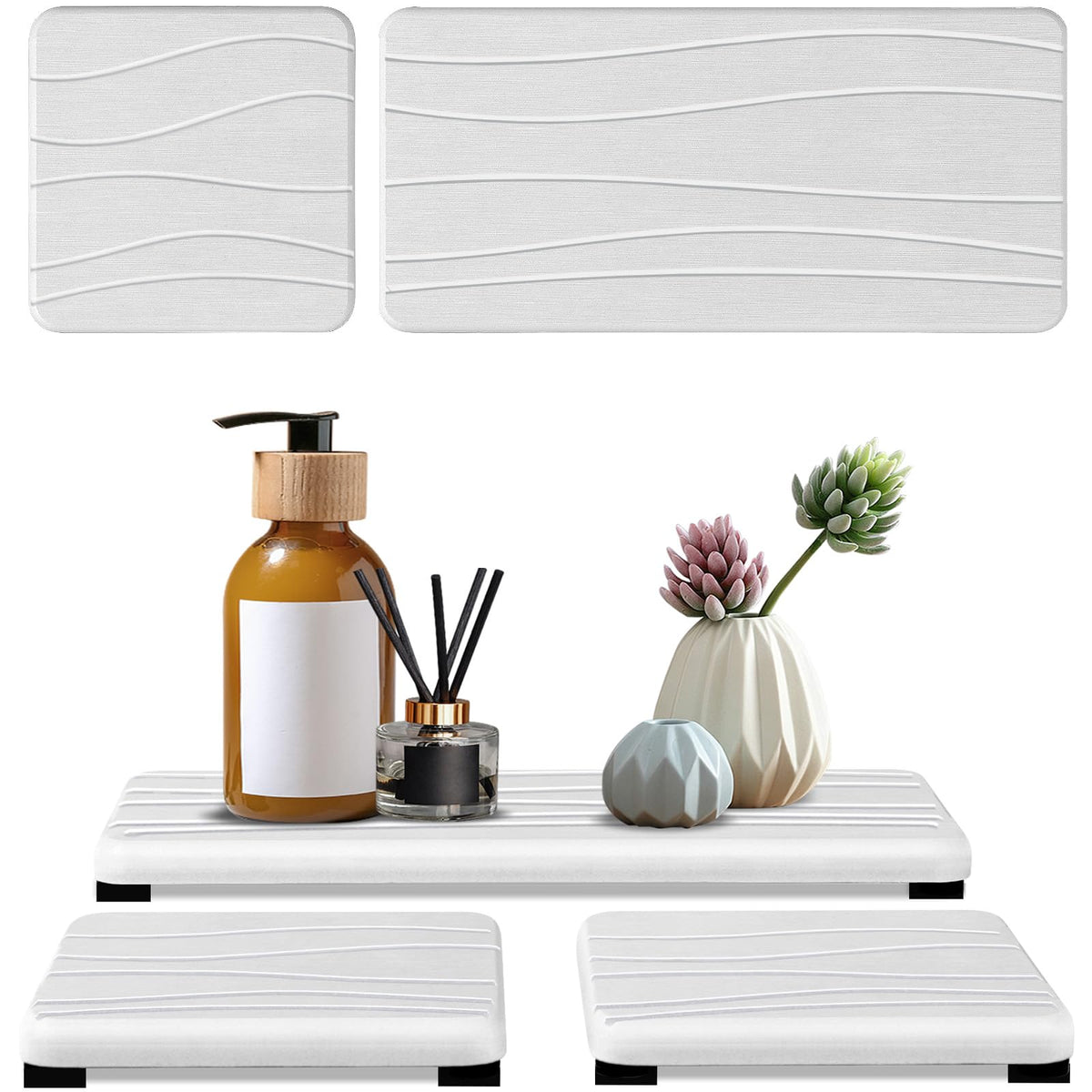 3PCS Water Absorbing Stone Tray (3 Count)
