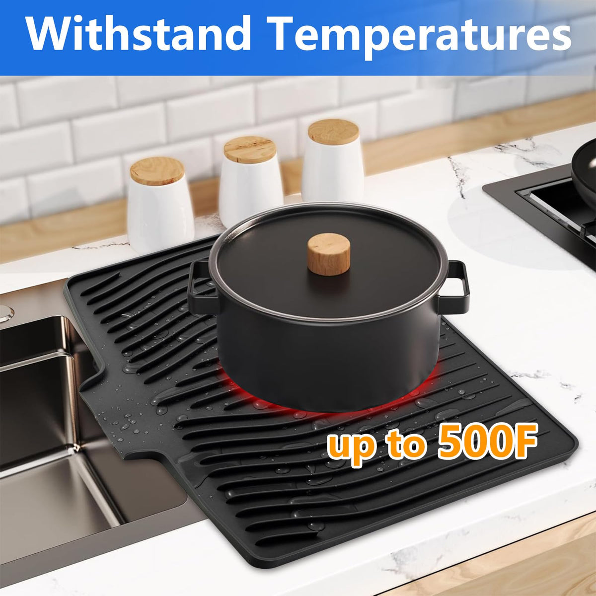 Silicone Dish Drying Mat for Kitchen Counter